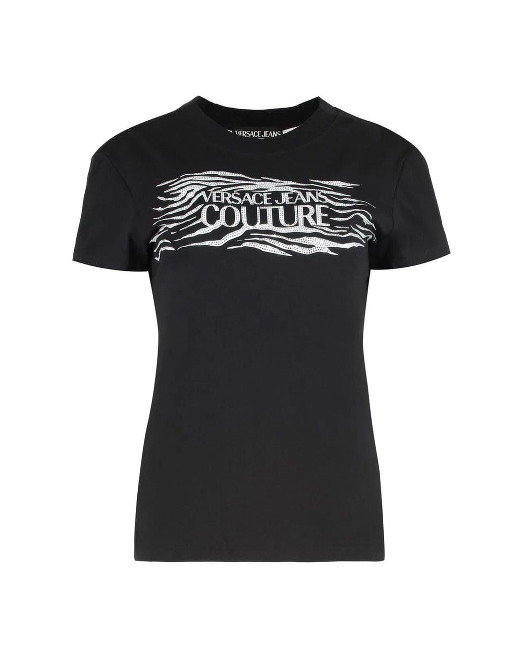 Versace Jeans Couture Black Logo Print T-Shirt