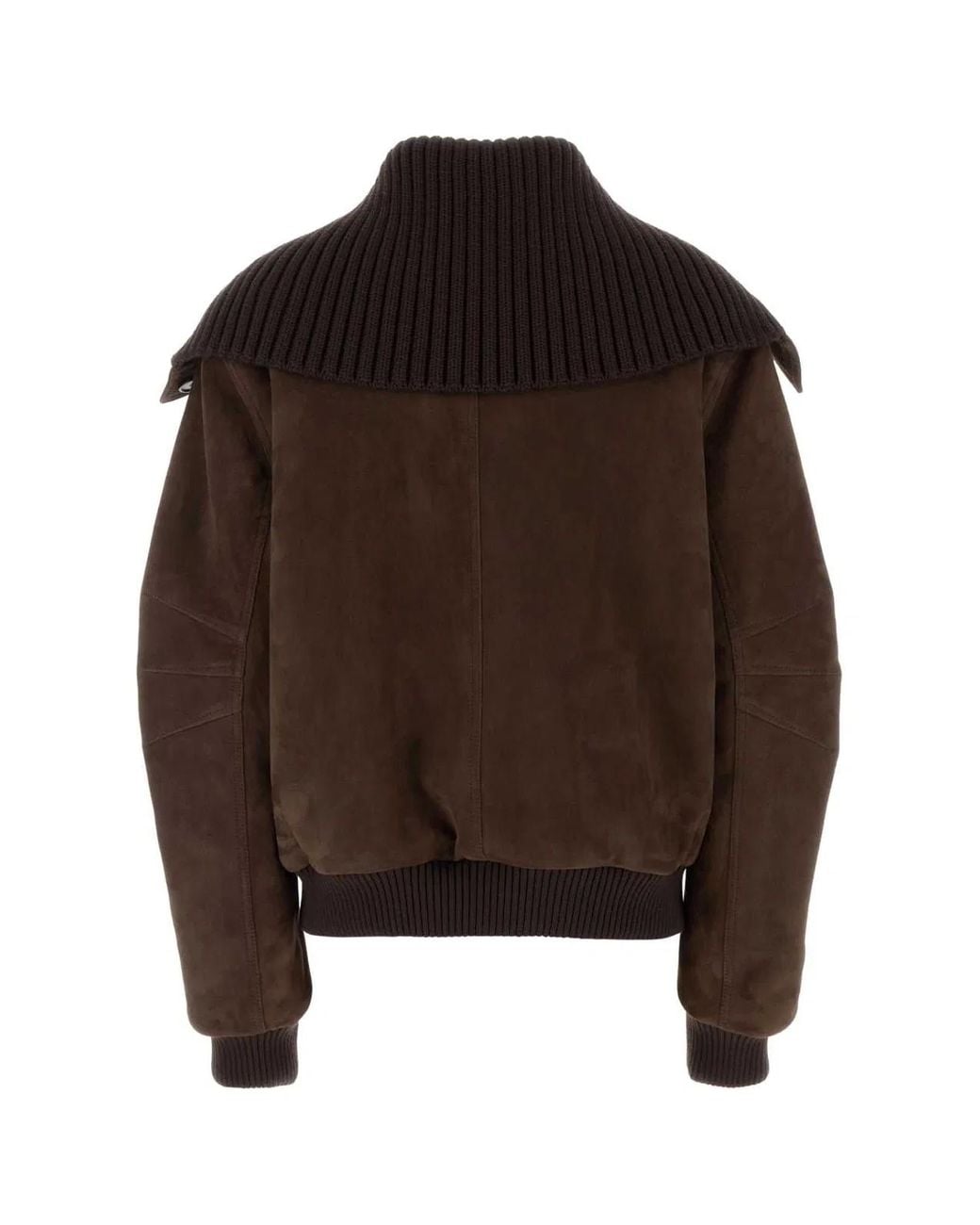 The Attico Brown Suede Bomber Jacket