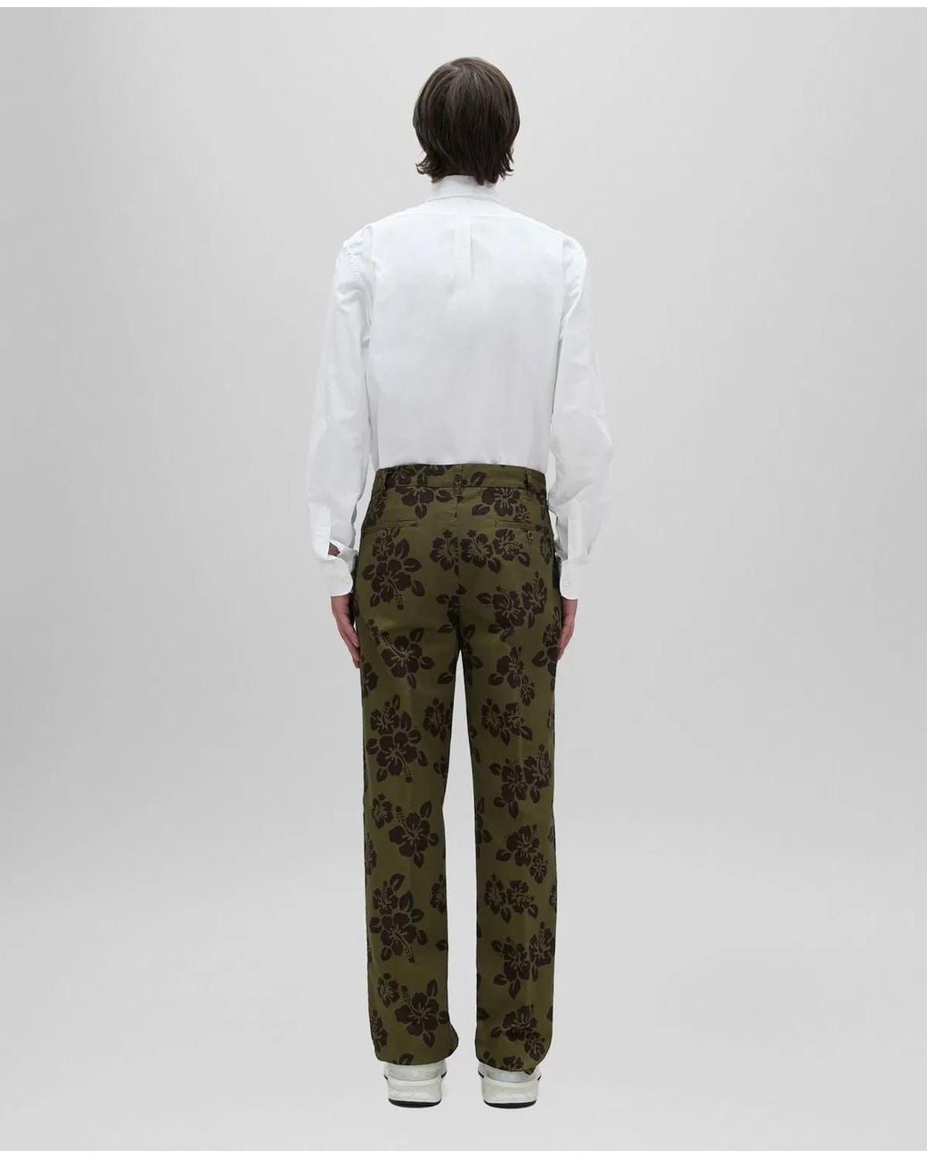 Aspesi Green Pantalon Estampado Hibisco for men