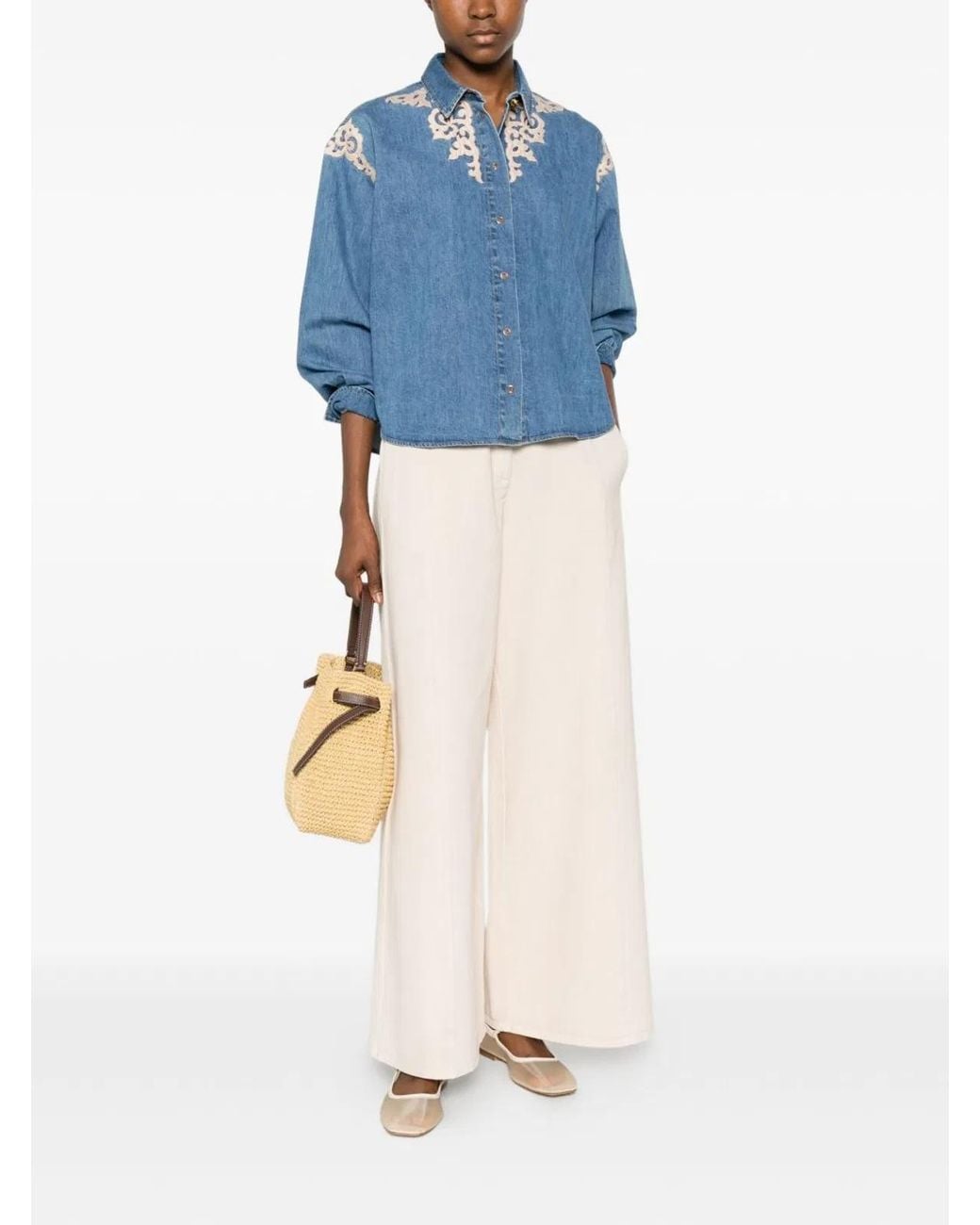 Forte_forte White Cotton Wide-Leg Trousers