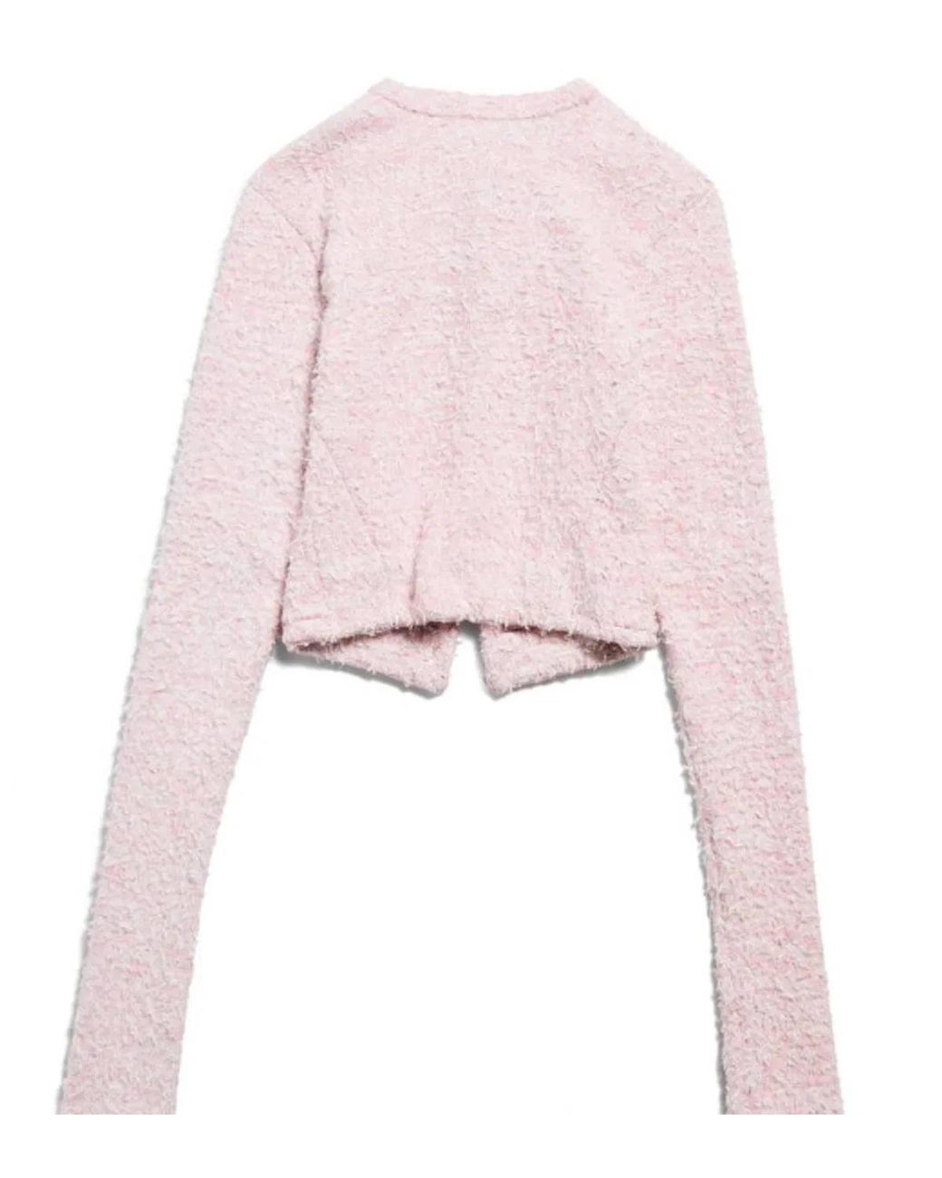 Balenciaga Pink Bouclé Cropped Jacket