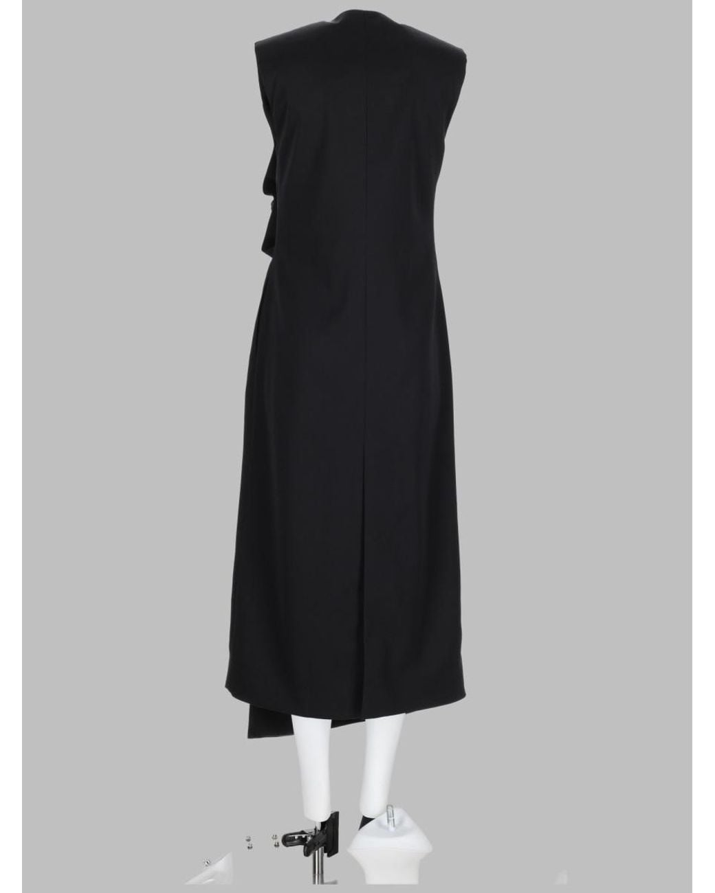 Bottega Veneta Black Abito Midi Con Dettagli "Knot"