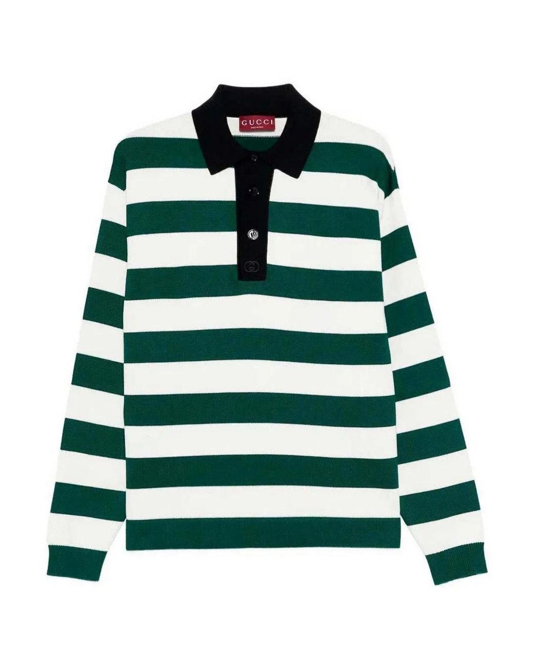 Gucci Green Long Sleeve Polo for men
