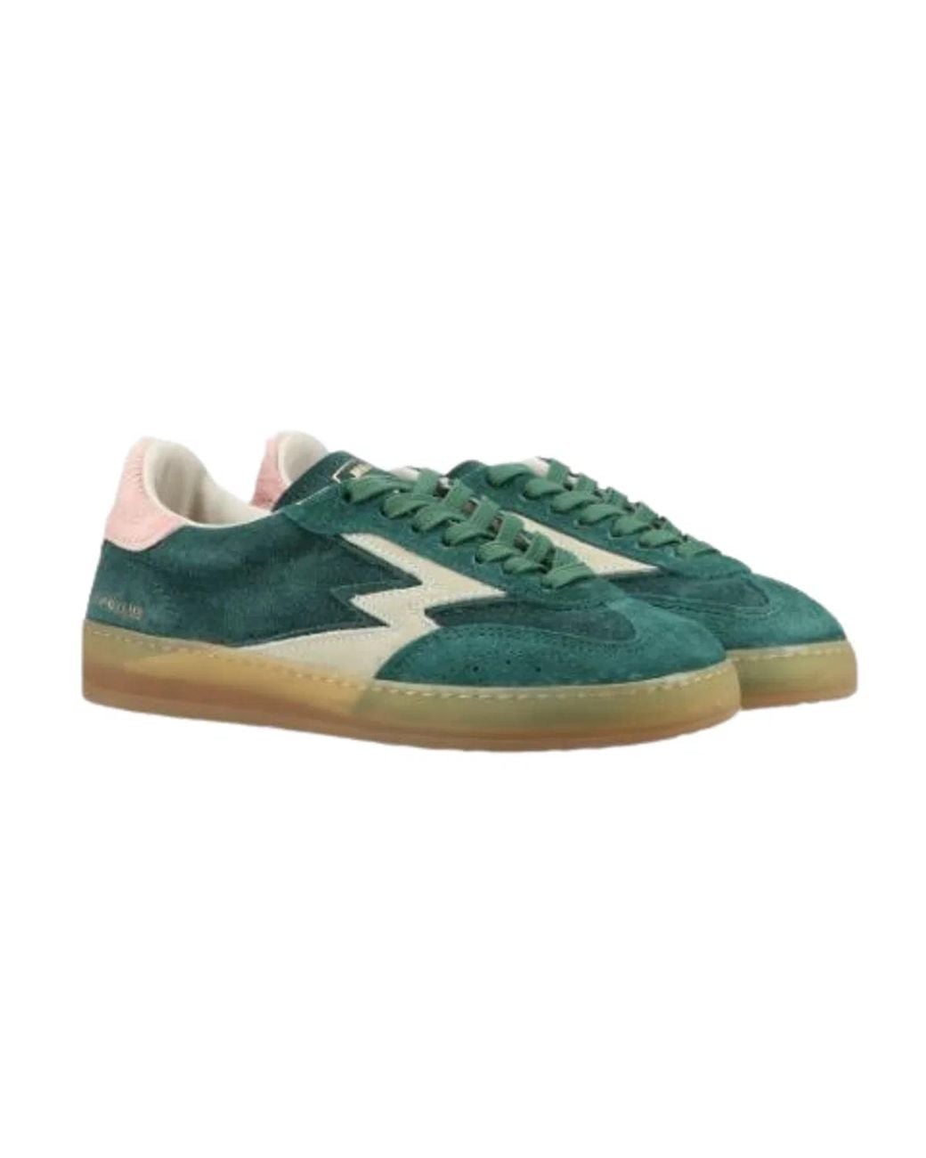 Moa Concept Green Suede Lace-Up Sneakers