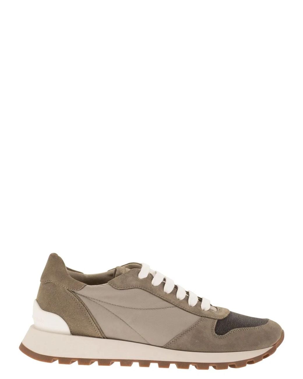 Brunello Cucinelli Natural Techno Fabric Runners With Precious Toe