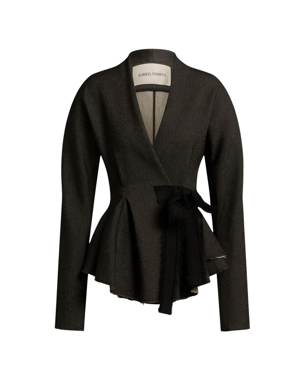 Alberta Ferretti Black Fitted Jacket With Bow