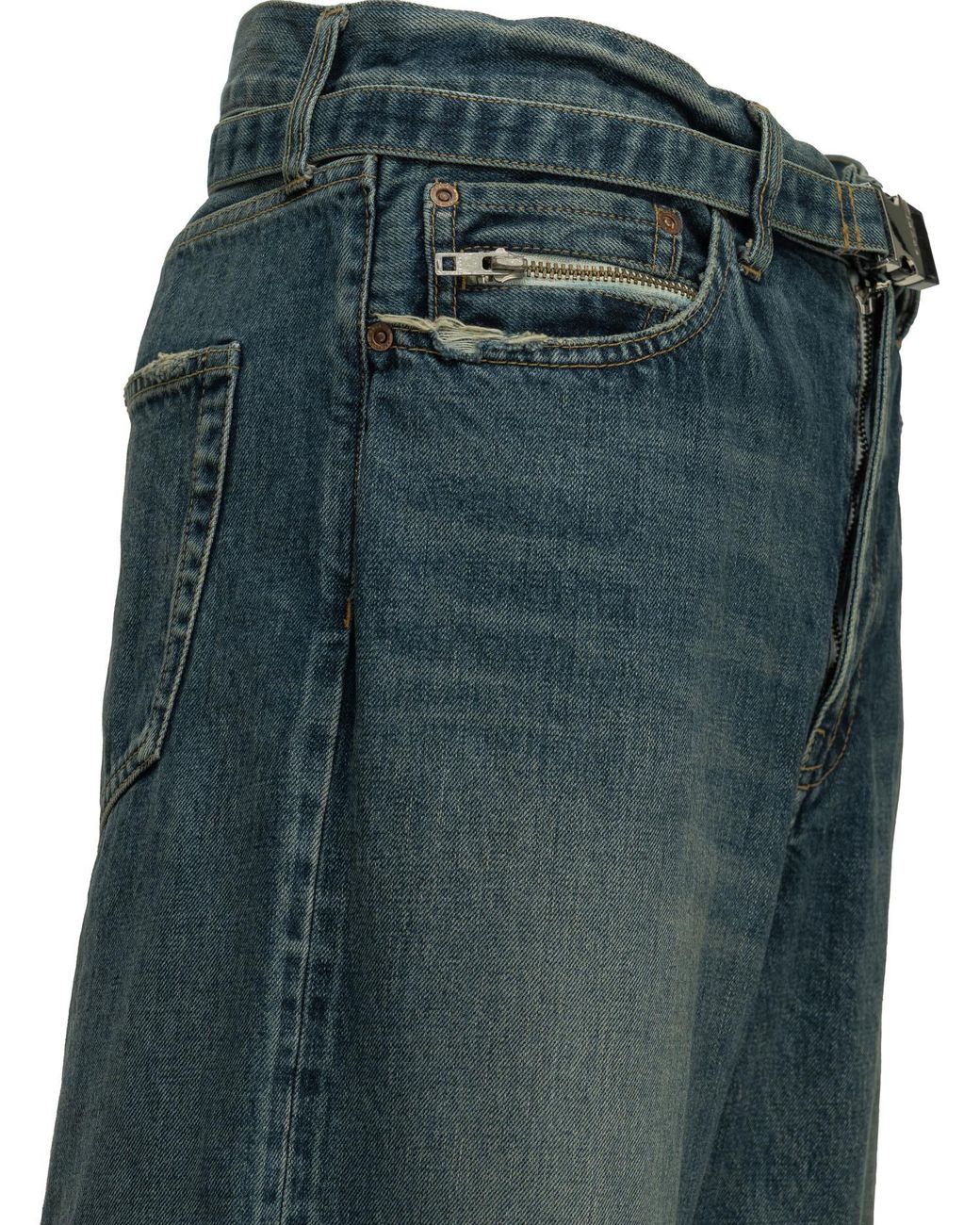 Sacai Blue "Beyondexx" Wide-Leg Jeans for men