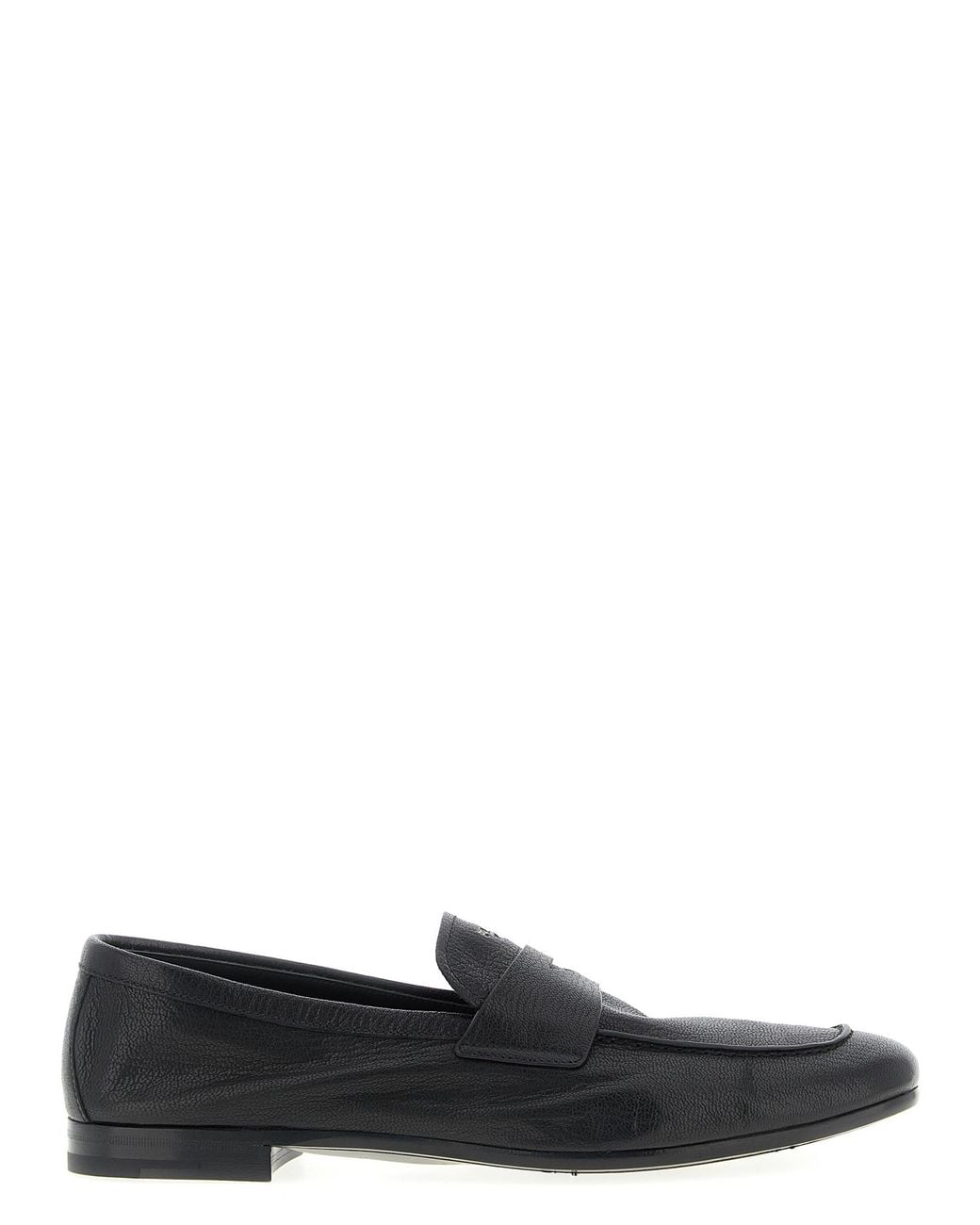 Prada Black Leather Loafers for men