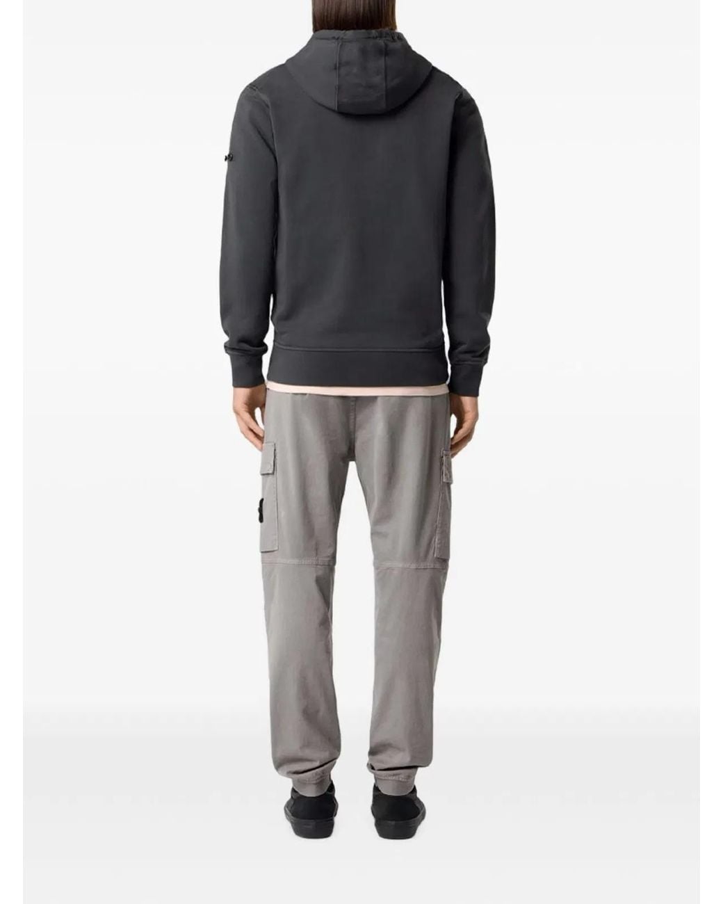 Stone Island Gray Cotton Cargo Trousers for men
