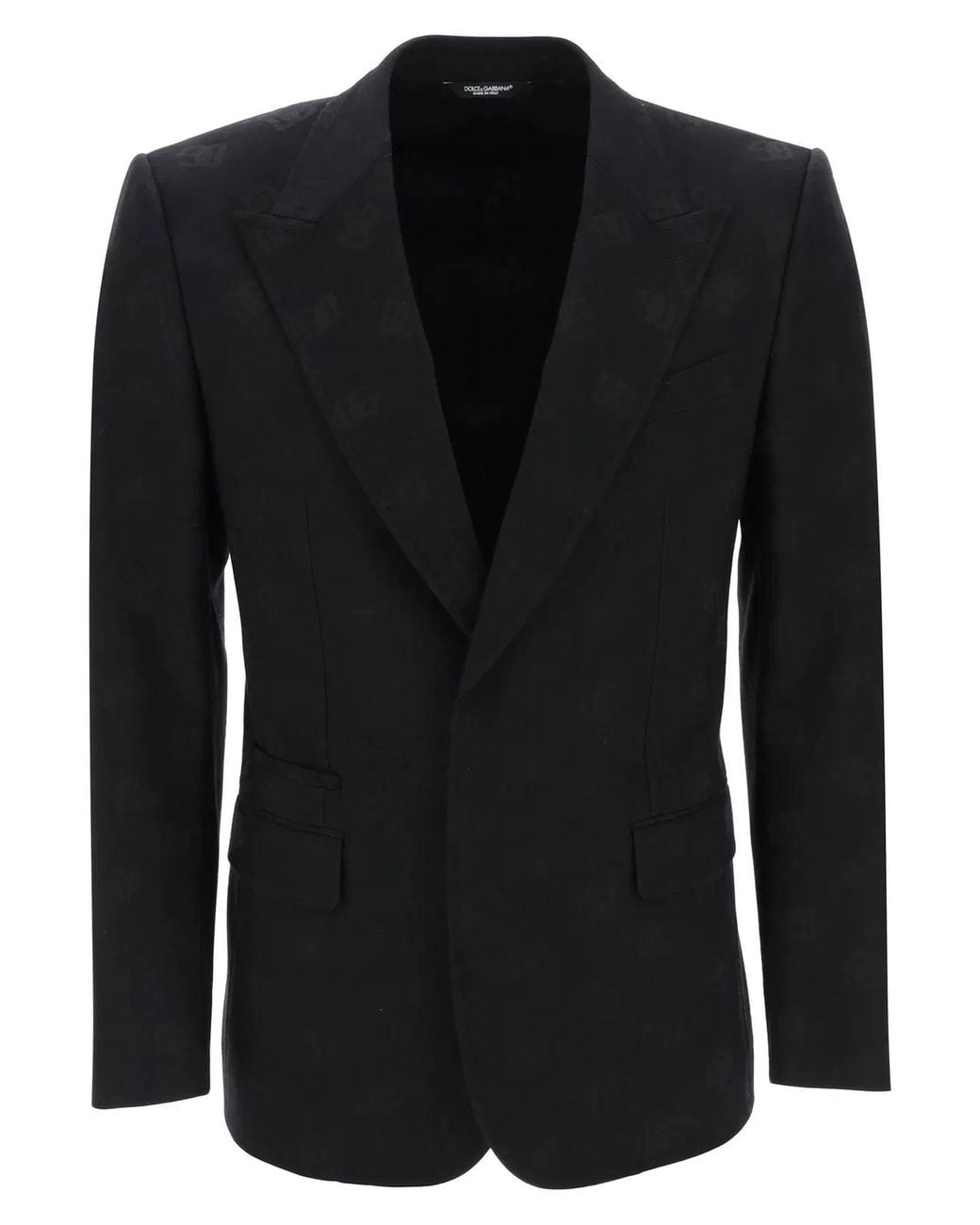 Dolce & Gabbana Black Dolce & Gabbana Virgin Wool Blend Single-Breast Jacket for men