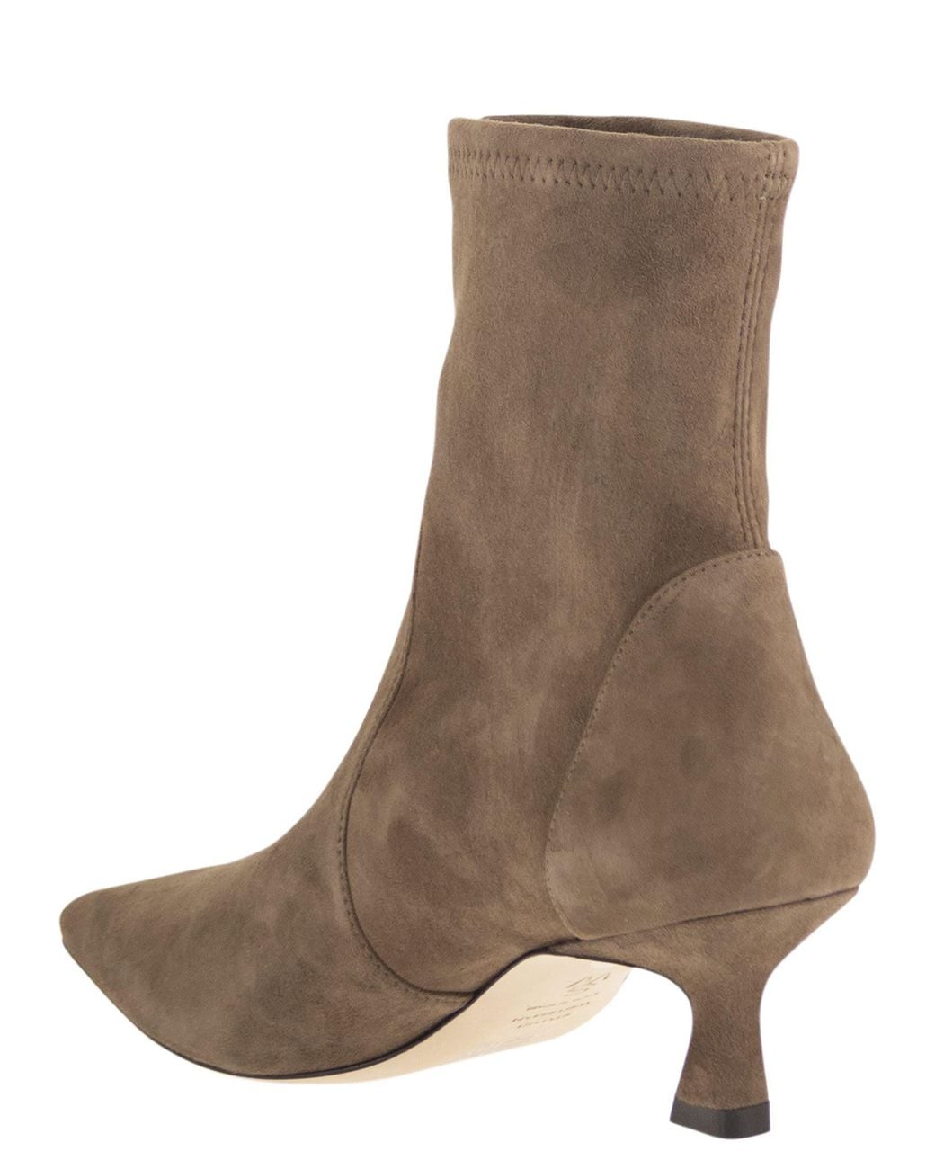 Stuart Weitzman Brown Vinnie Bootie 50 Suede Ankle Boots With 5 Cm Heel