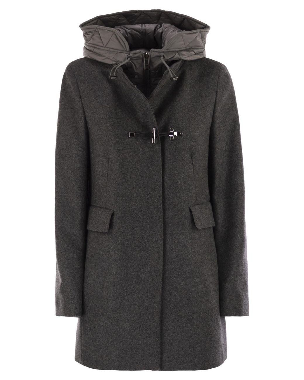 Fay Black Toggle Coat
