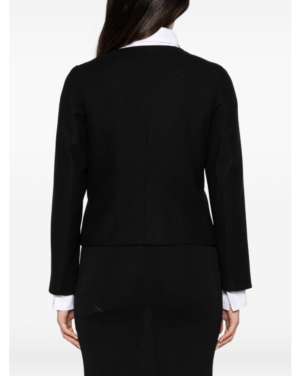 Emporio Armani Black Wool Blend Blazer Jacket