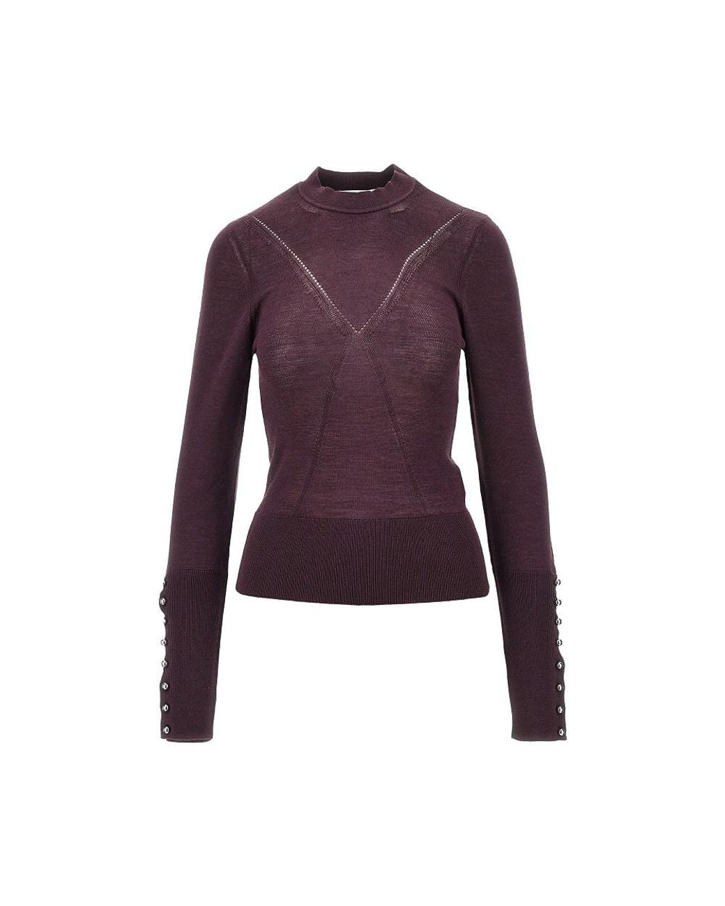 Rabanne Purple Silk And Merino Wool-Blend Sweater