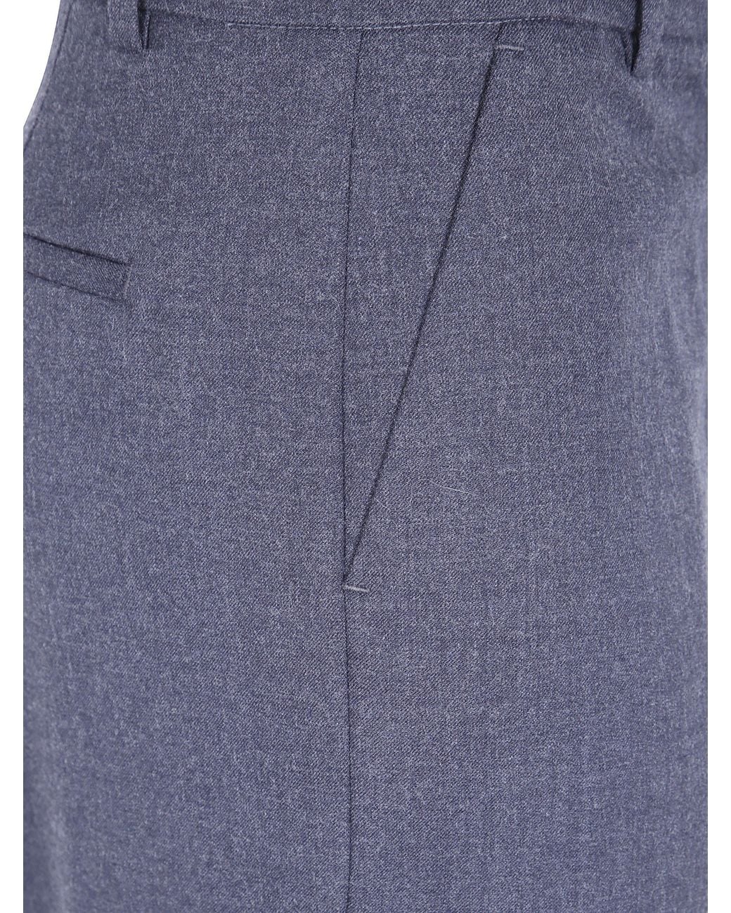 Seventy Blue Wool Wide Leg Trousers