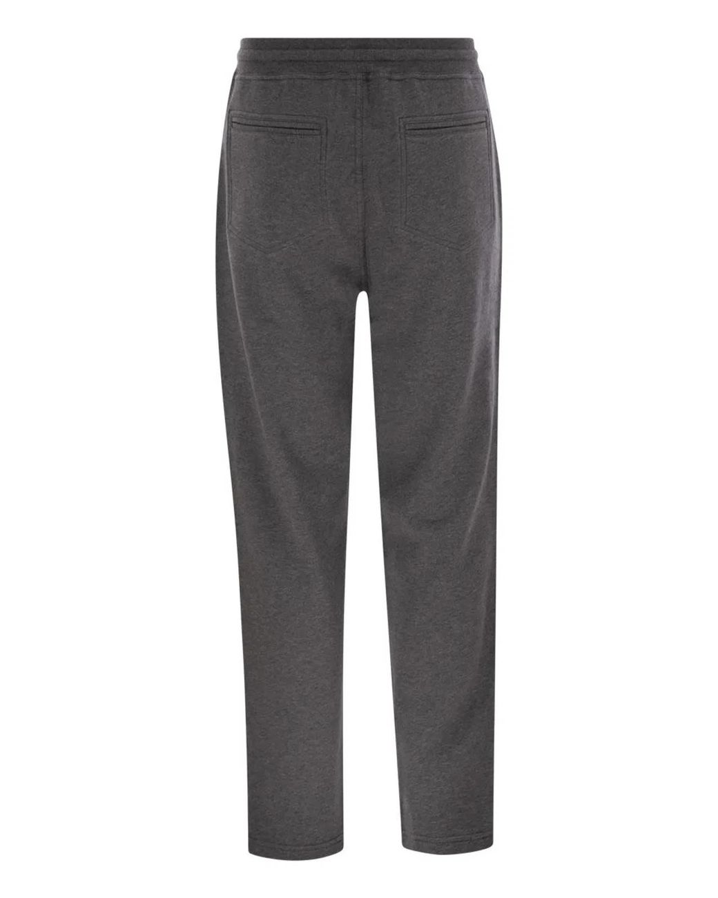 Brunello Cucinelli Gray Techno Cotton Fleece Trousers for men