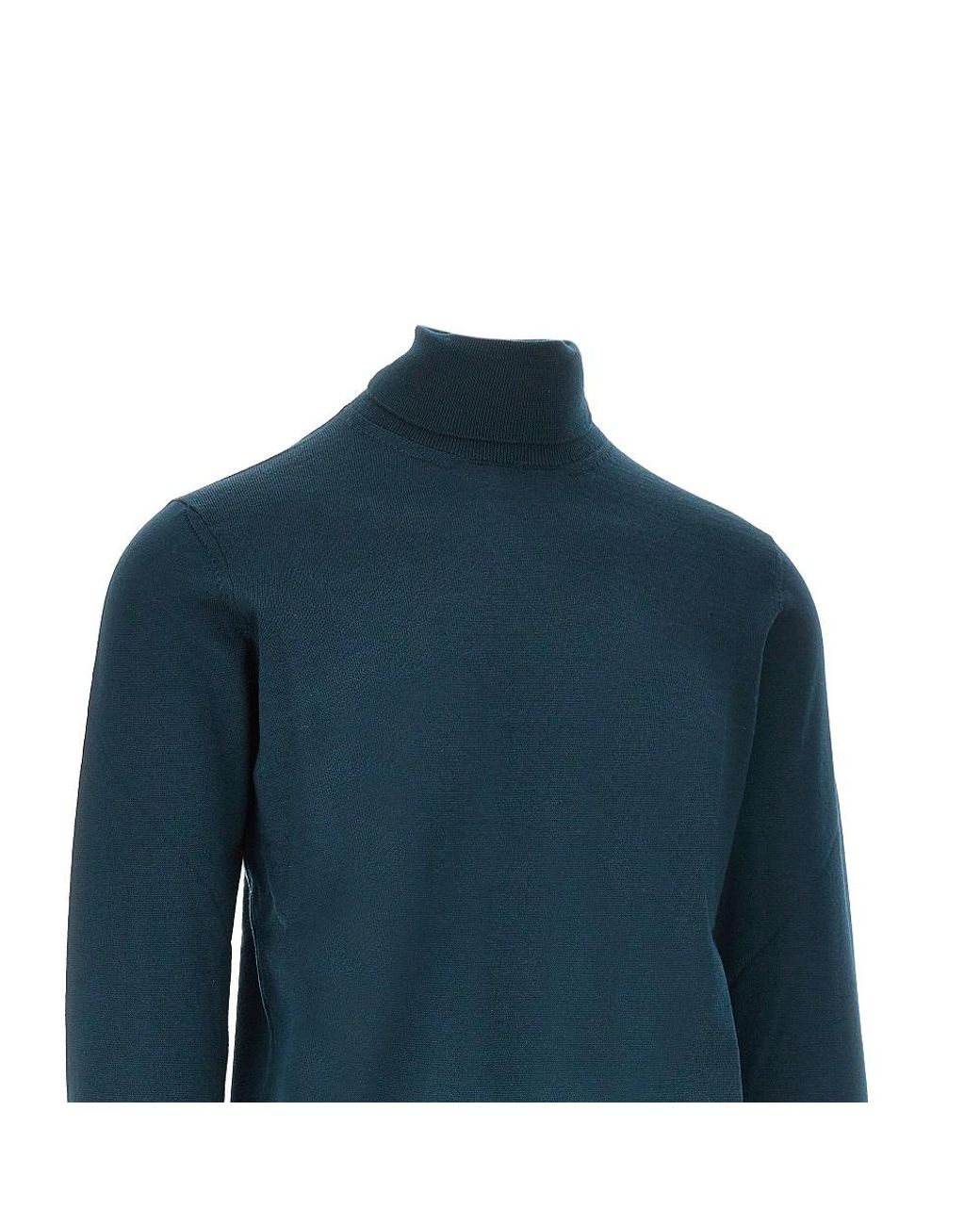 THE PULL Blue Merino Wool Knitted Turtleneck for men