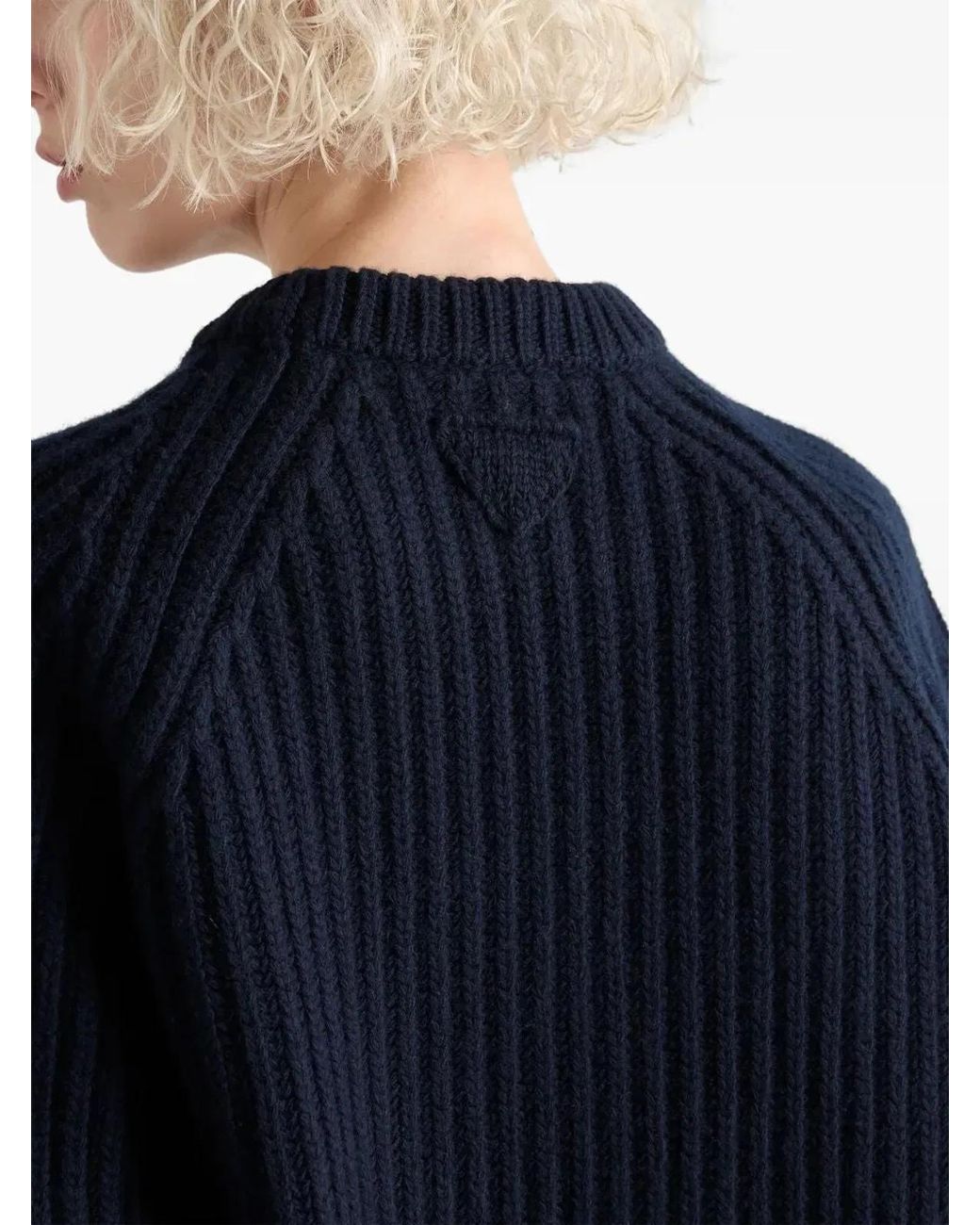 Prada Blue Wool Cashmere Sweater