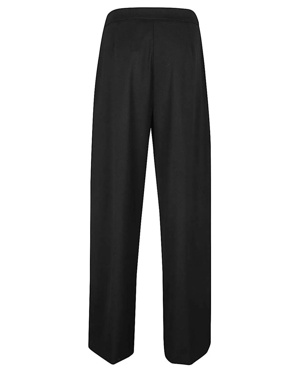Erika Cavallini Semi Couture Black Wool Twill Amelia Trousers