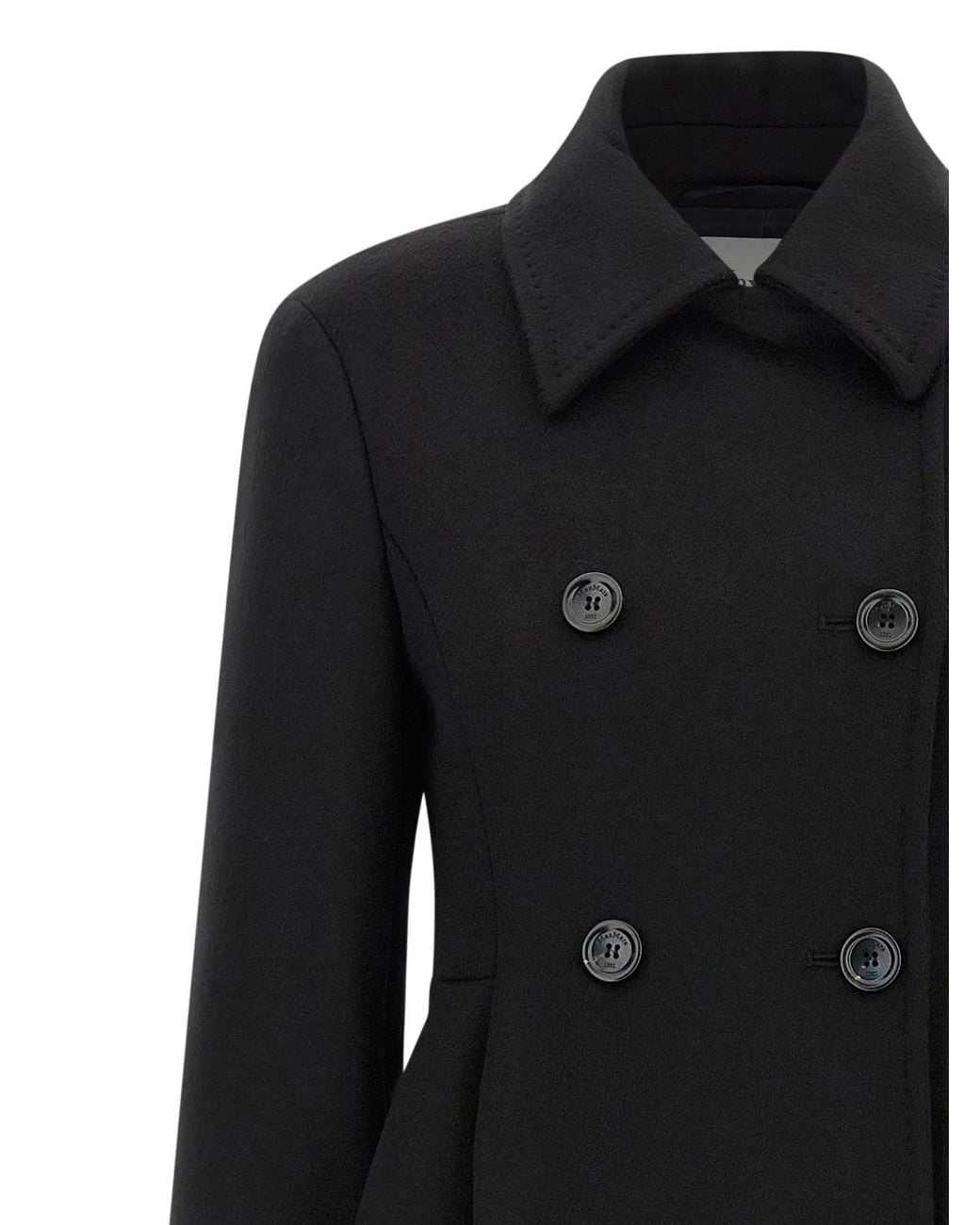 Max Mara Black Wool Coat Clothing