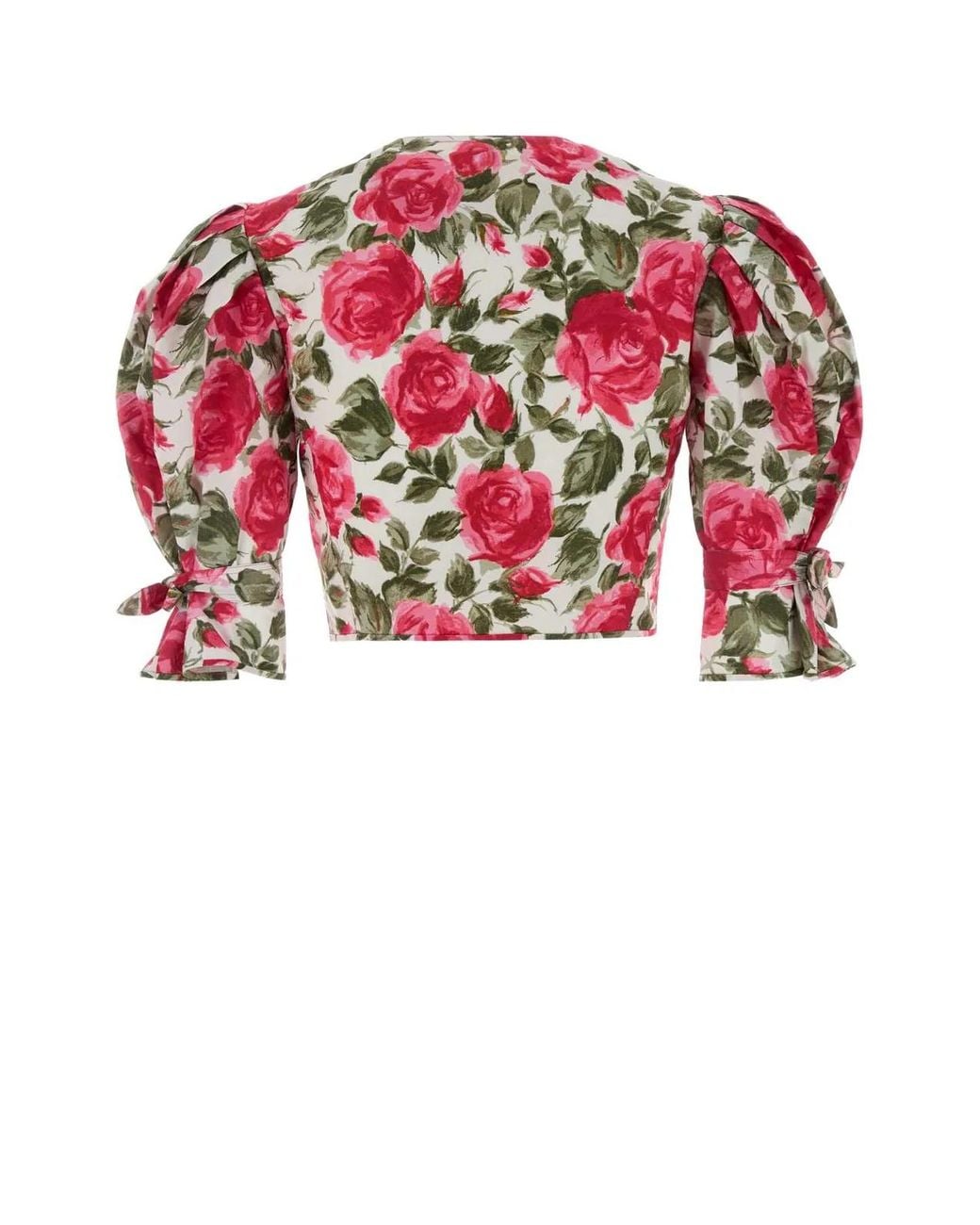 Chloé Red Printed Poplin Blouse