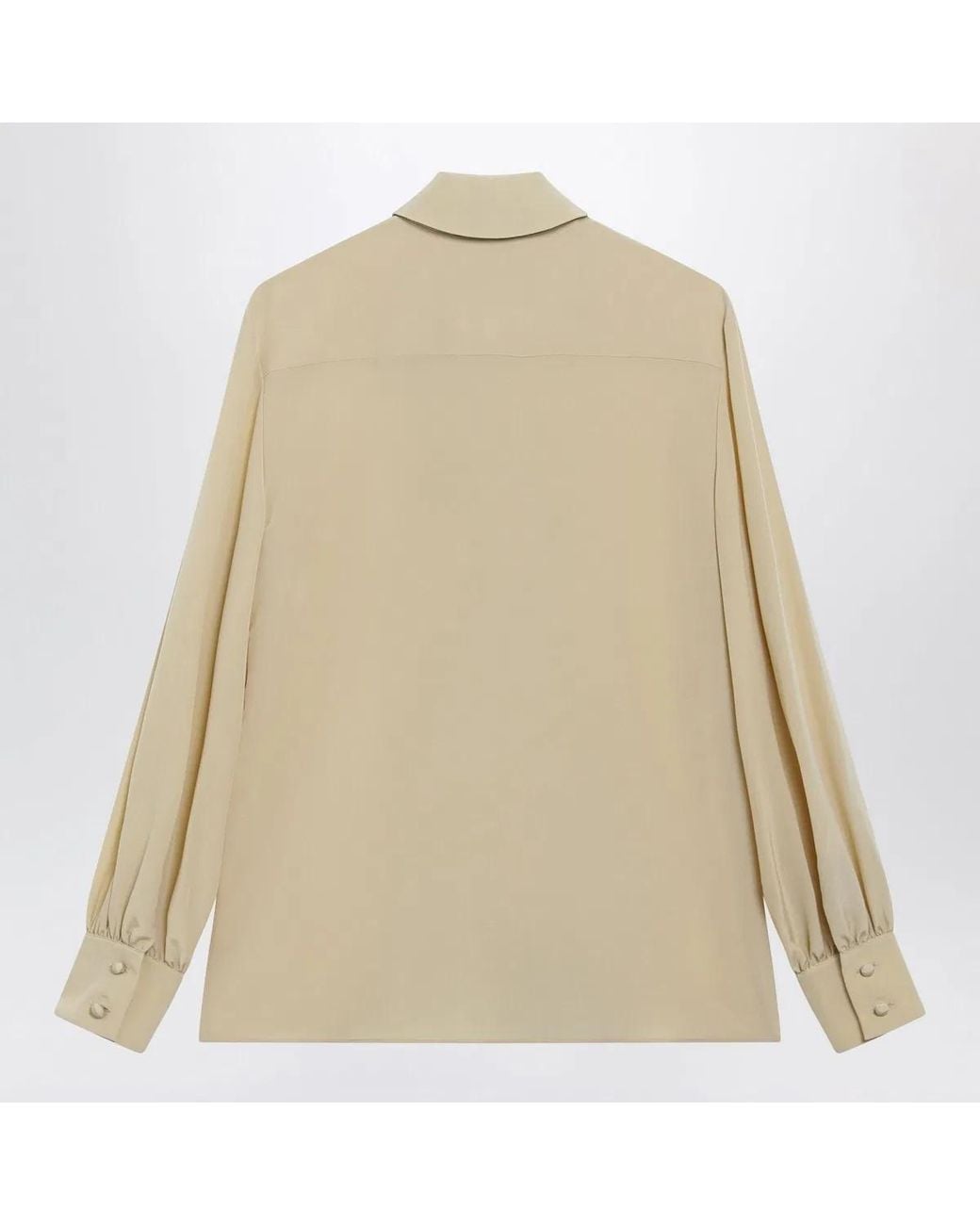 Valentino Garavani Natural Light Silk Bow Shirt