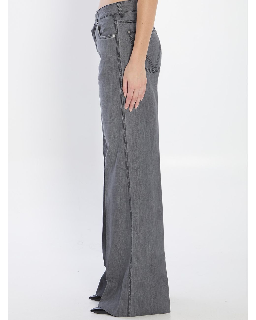Bottega Veneta Gray Denim Palazzo Jeans