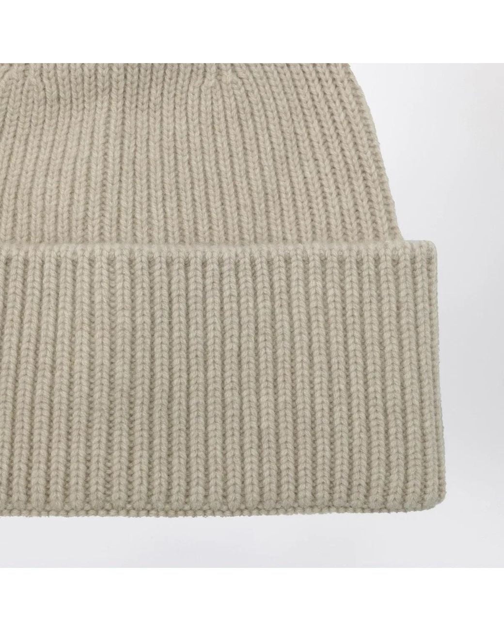 Destin Natural Ivory Wool And Cashmere Beanie