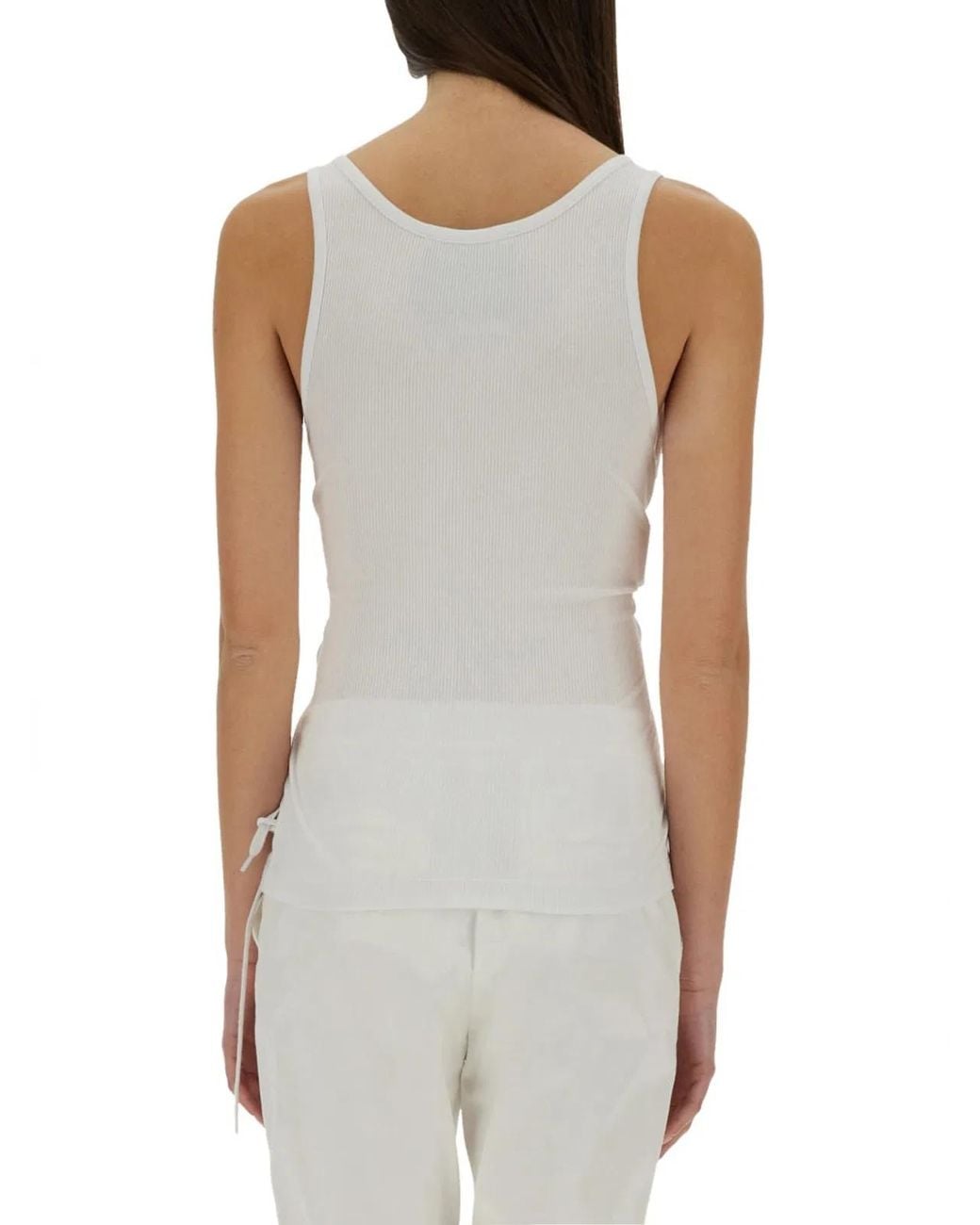 Moschino Couture Gray Tank Top With Laces