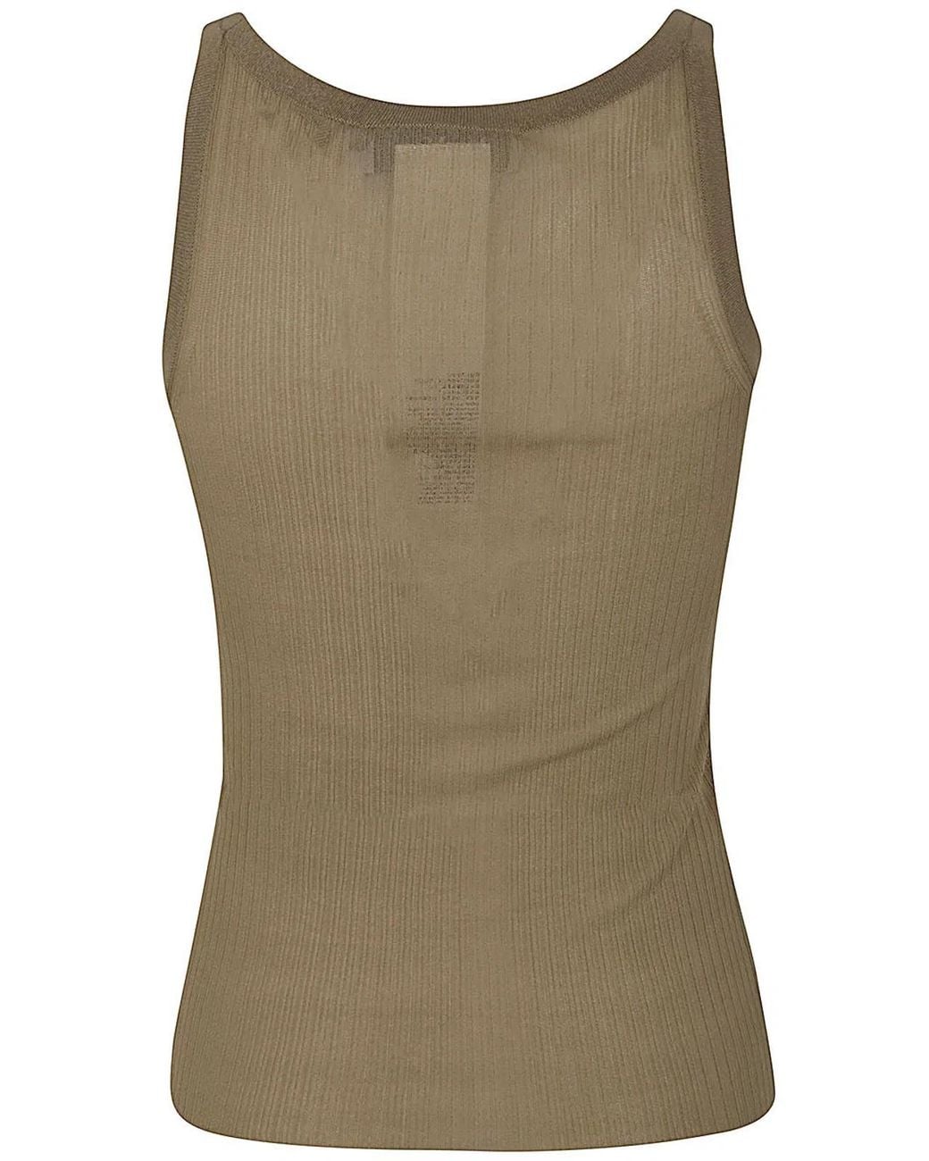 Max Mara Green Bastia Silk Tank Top