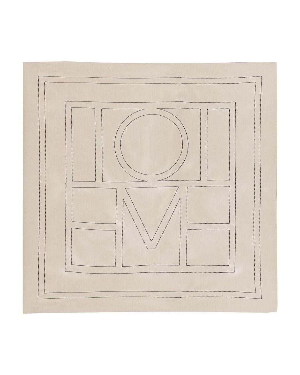 Totême Natural Silk Scarf With Embroidery