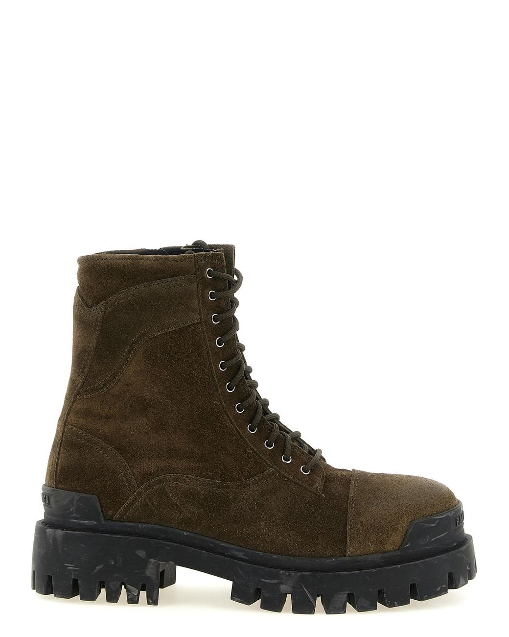 Balenciaga Brown 'Combat Strike' Ankle Boots for men