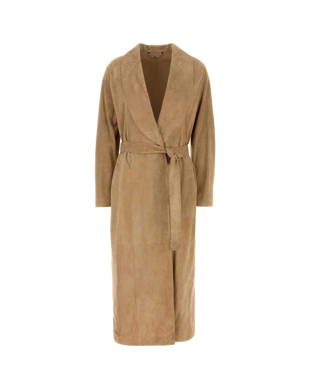 Fendi Natural Camel Suede Coat