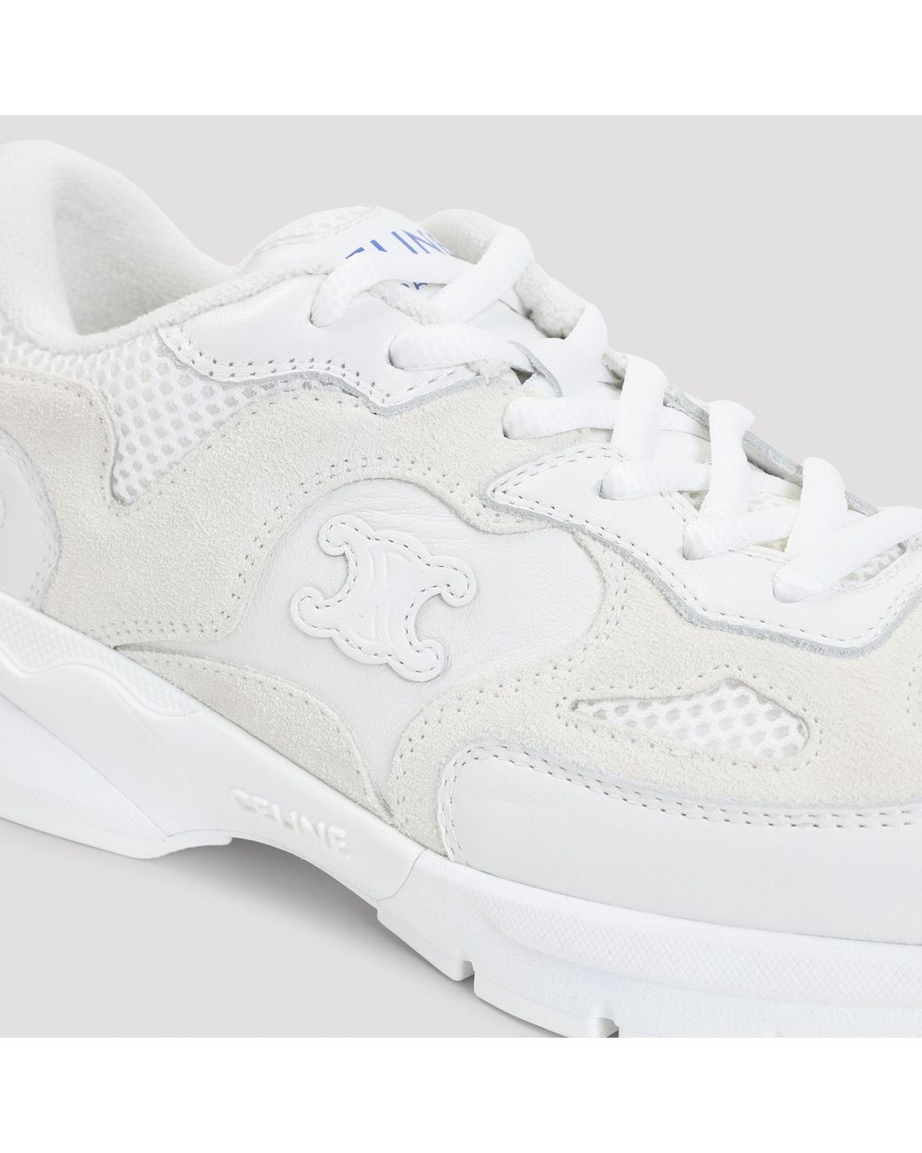 Céline White Low Lace-Up Sneakers