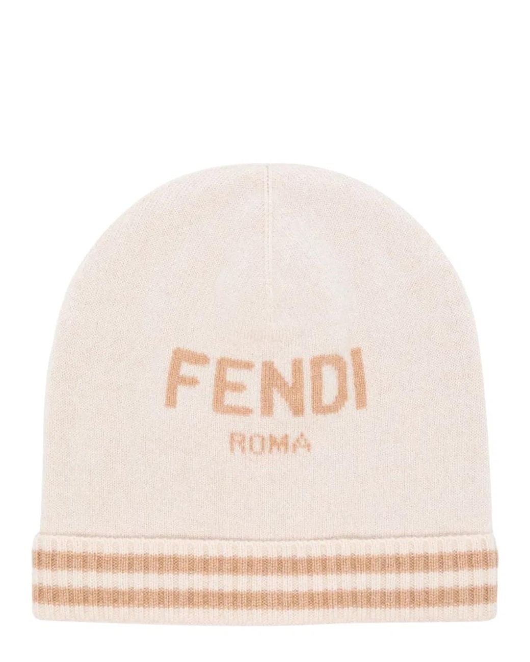 Fendi Natural Beanie Rome Cashmere Hat