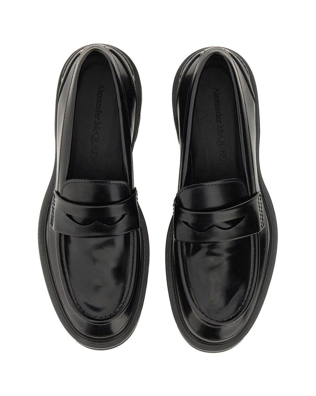 McQueen Black Leather Loafer for men