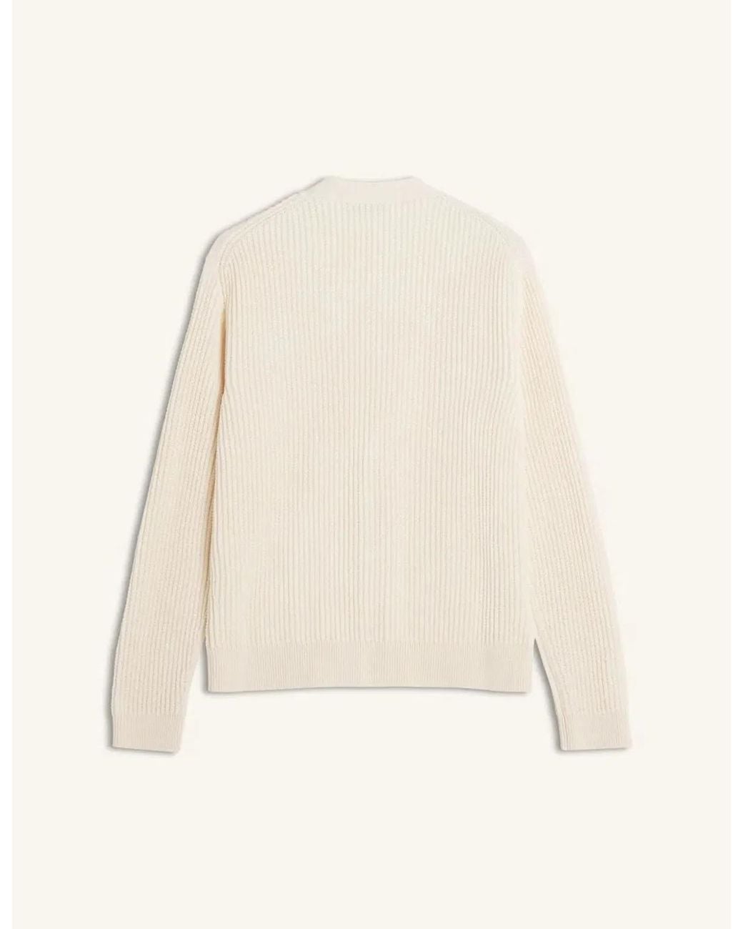 Maison Kitsuné Natural Maison Kitsuné Fox Head Cotton Ribbed Cardigan for men