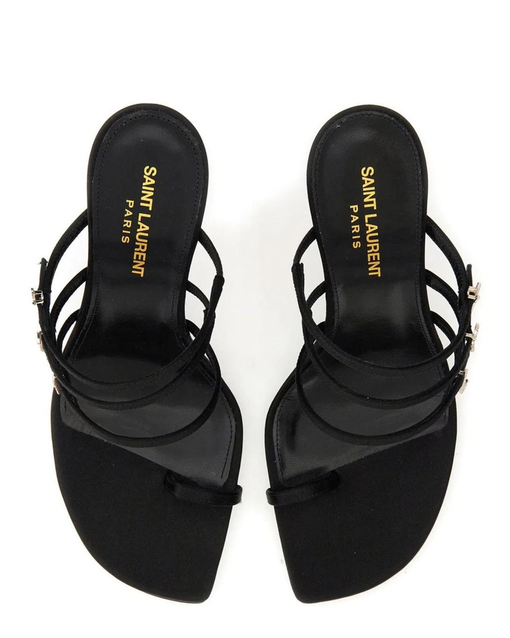 Saint Laurent Black Free Luz Satin Sandals