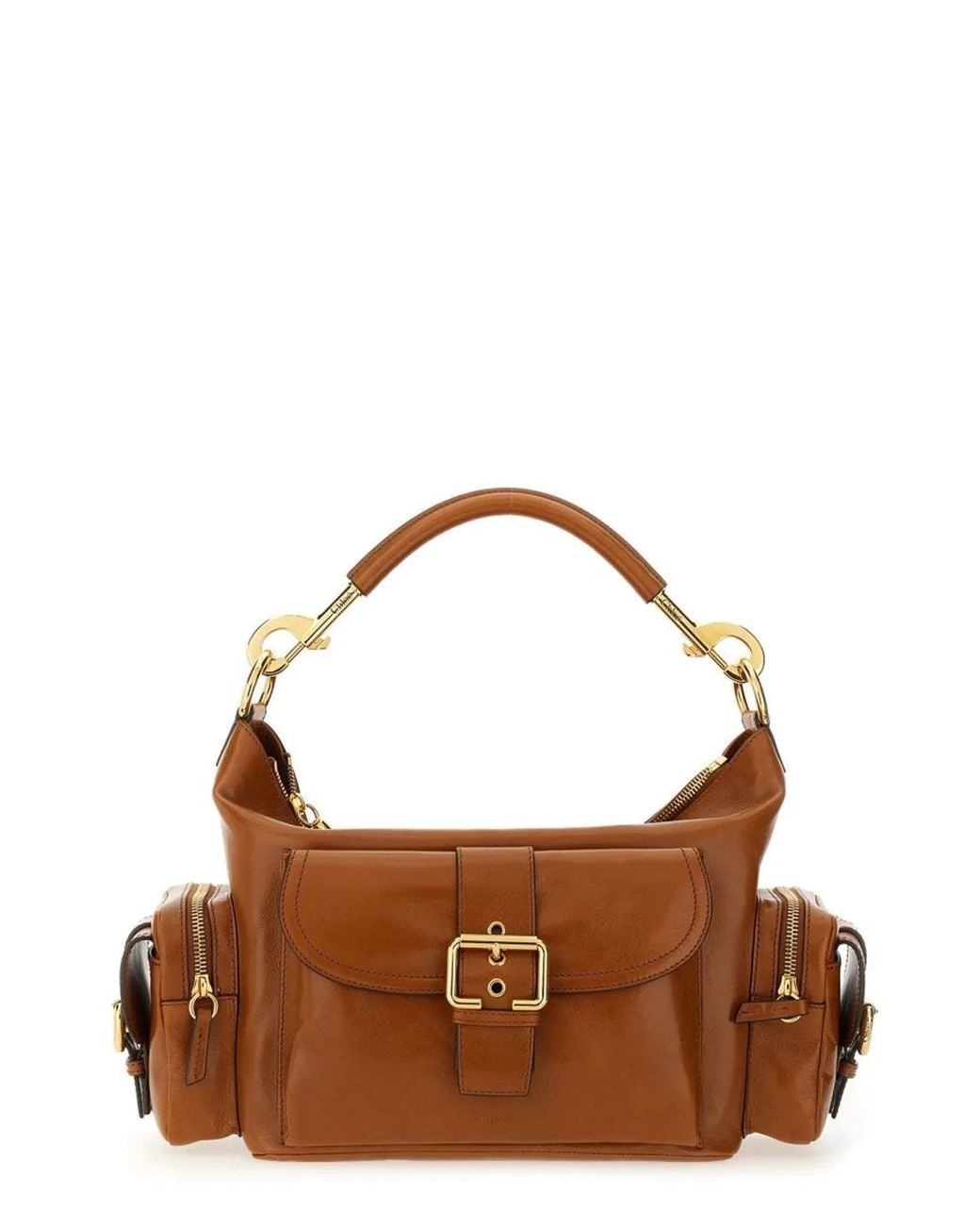 Chloé Brown Logo Large Shoulder Bag