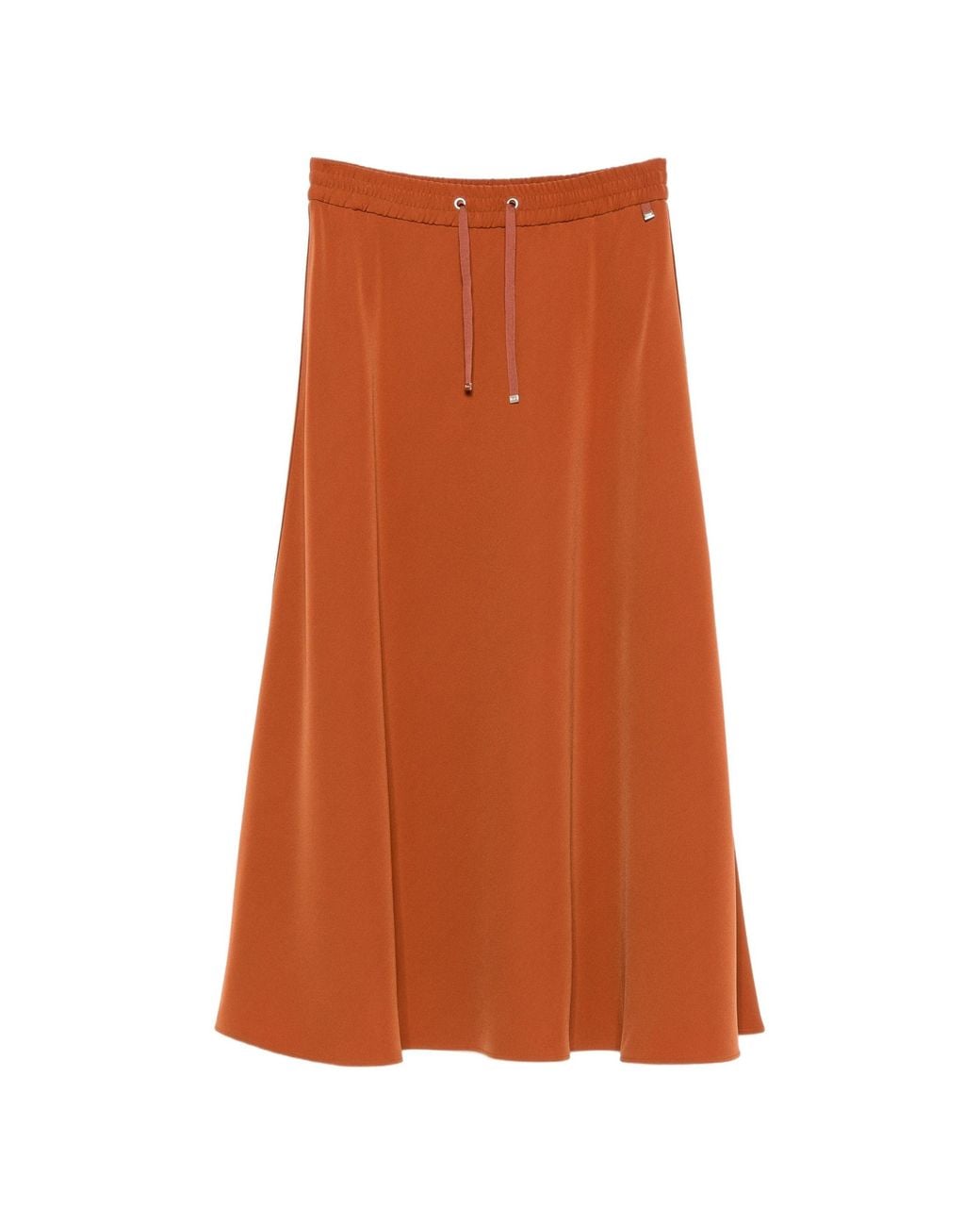 Herno Brown Drawstring-Fastening Maxi A-Line Skirt