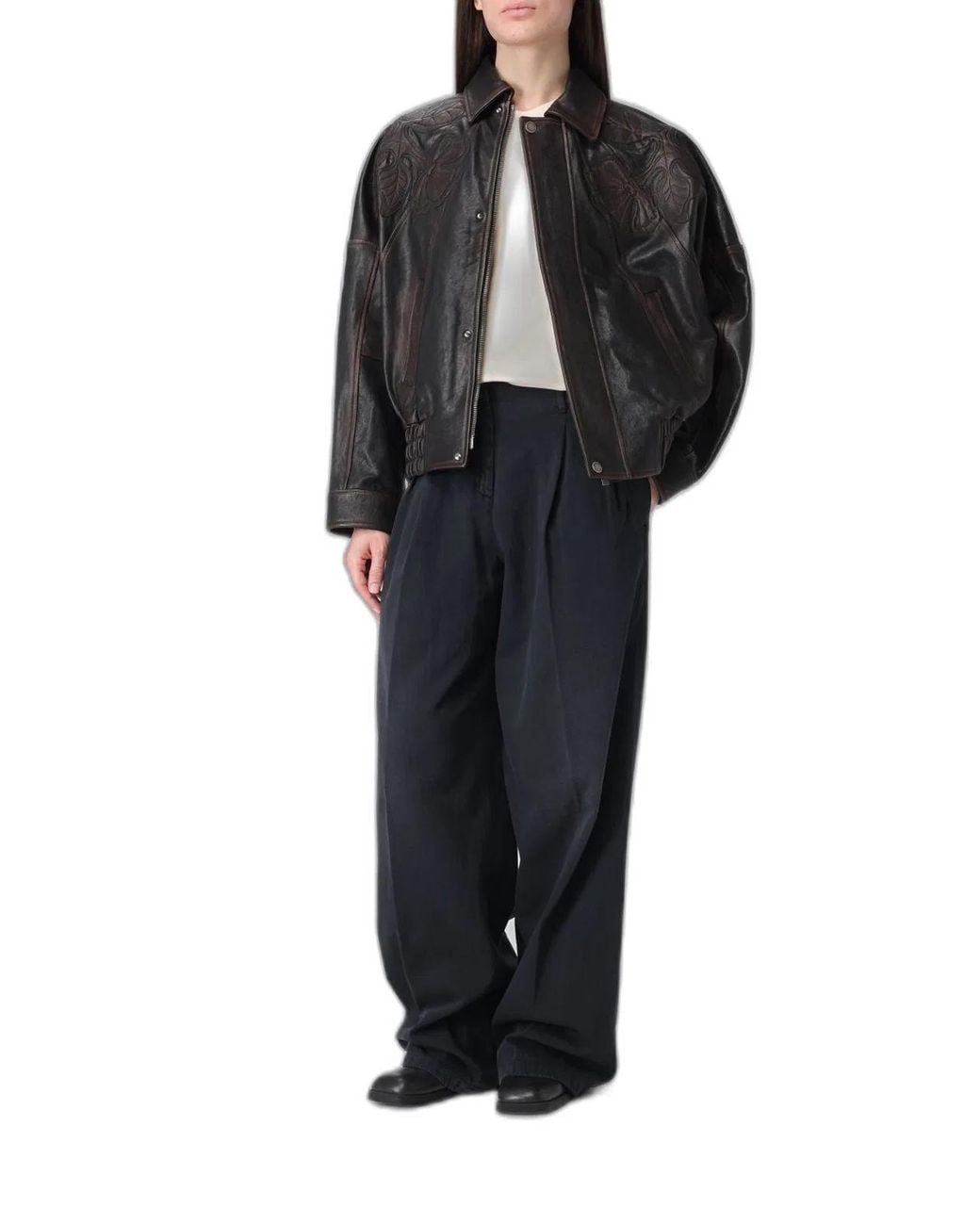 Golden Goose Deluxe Brand Blue Flavia Wide-Leg Denim Pants