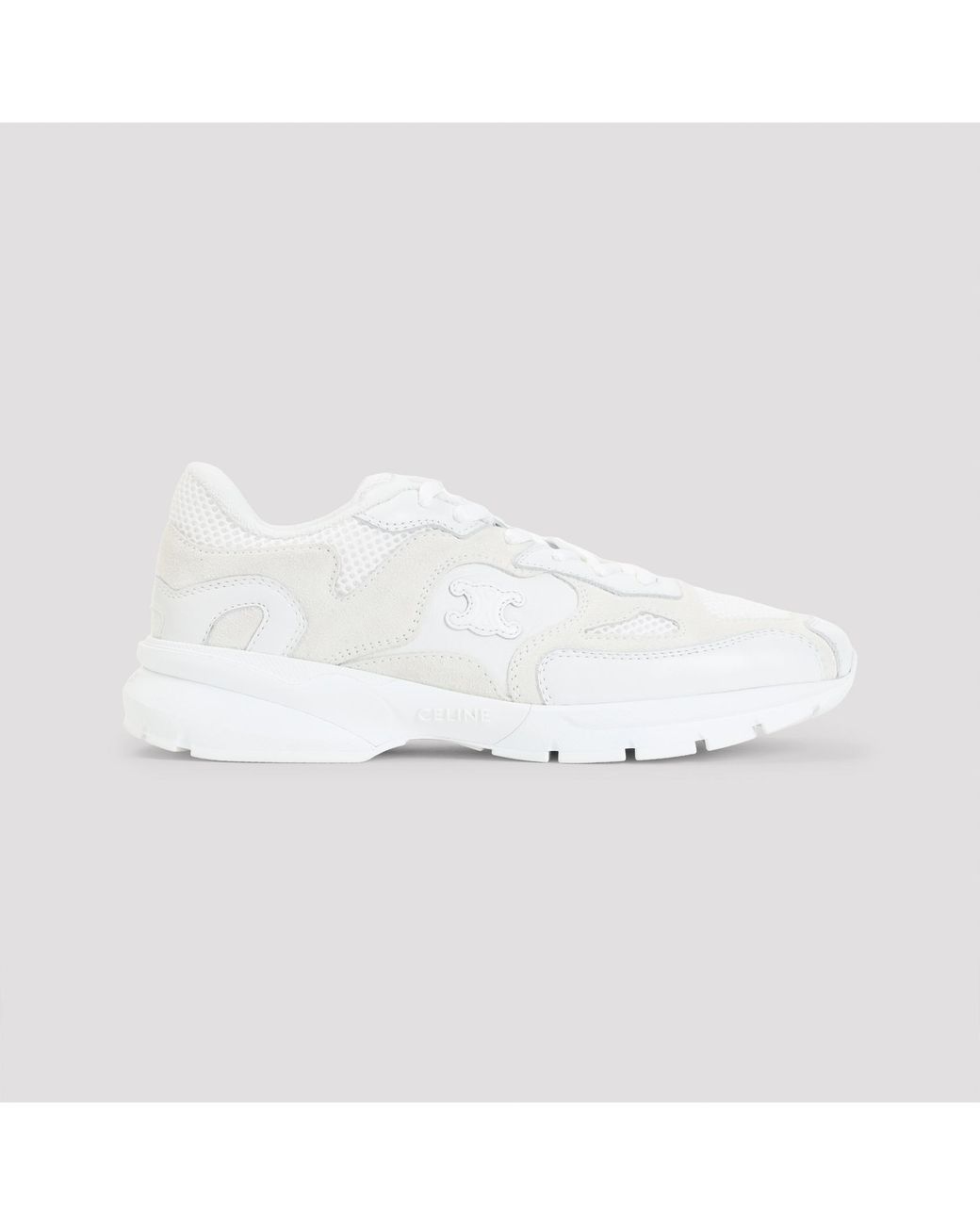 Céline White Low Lace-Up Sneakers