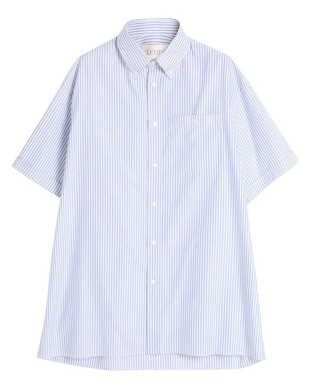 Valentino Garavani White Embroidered Oxford Shirt for men