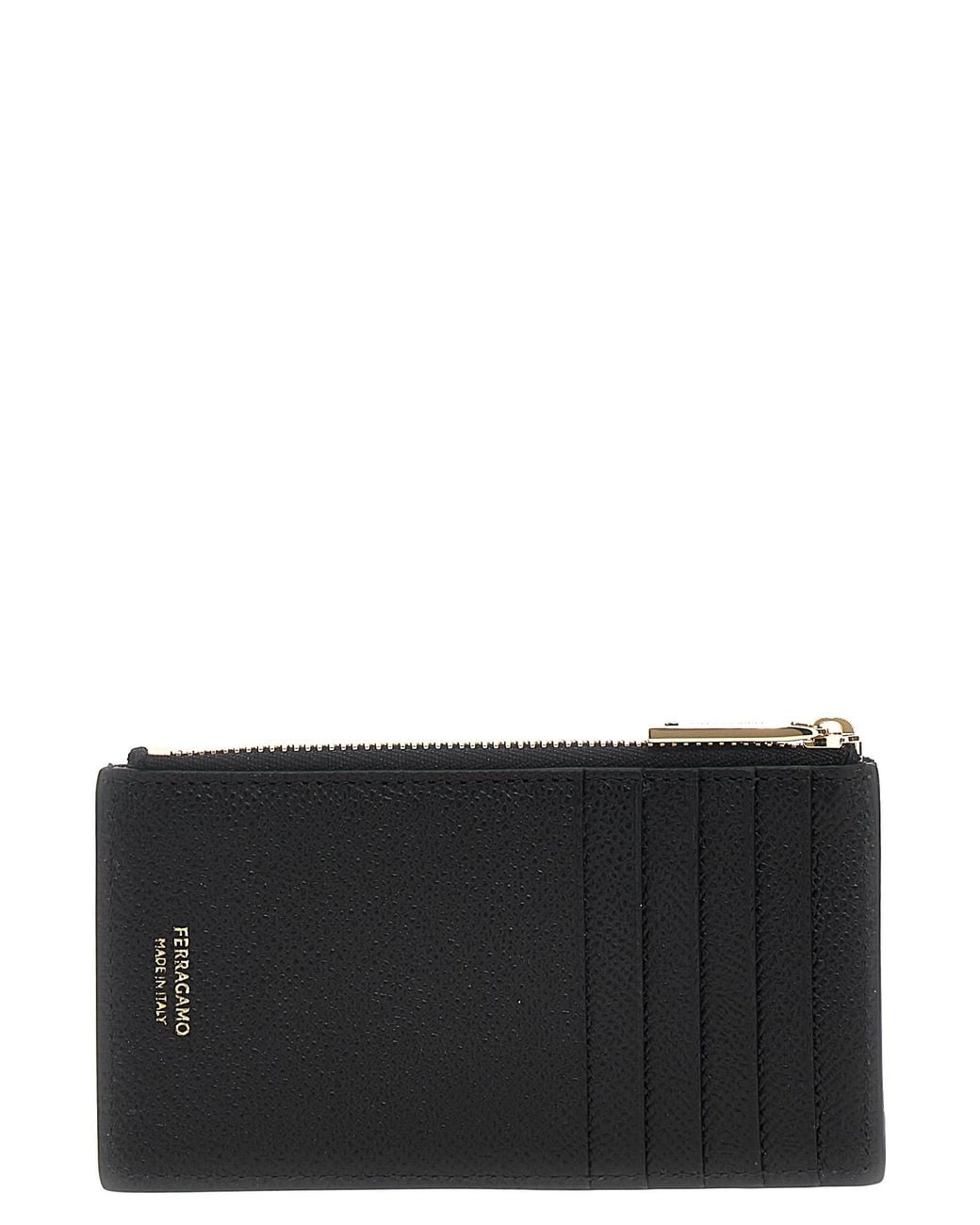 Ferragamo Black 'Gancini' Card Holder for men