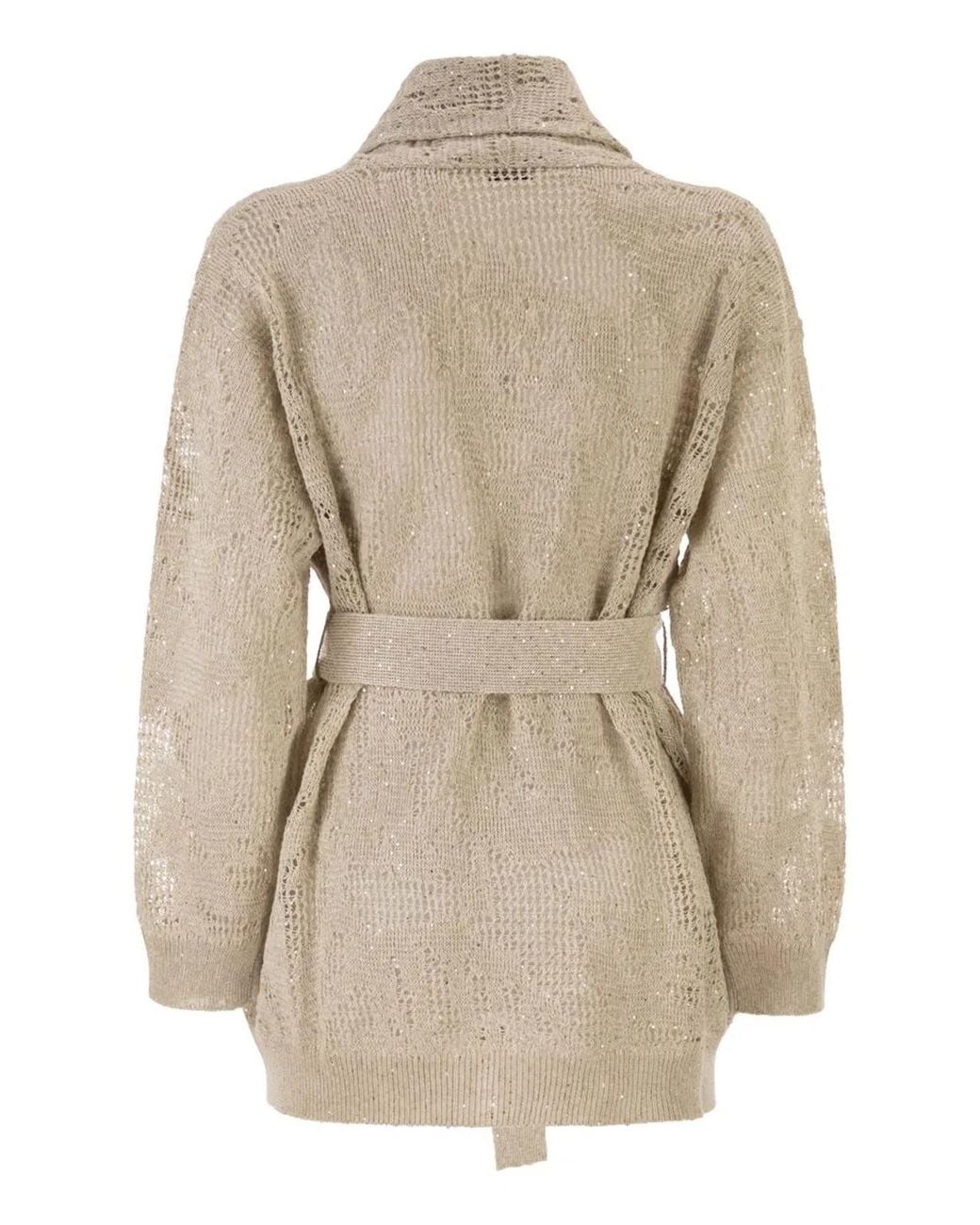 Brunello Cucinelli Natural Dazzling Water Lilies Cardigan