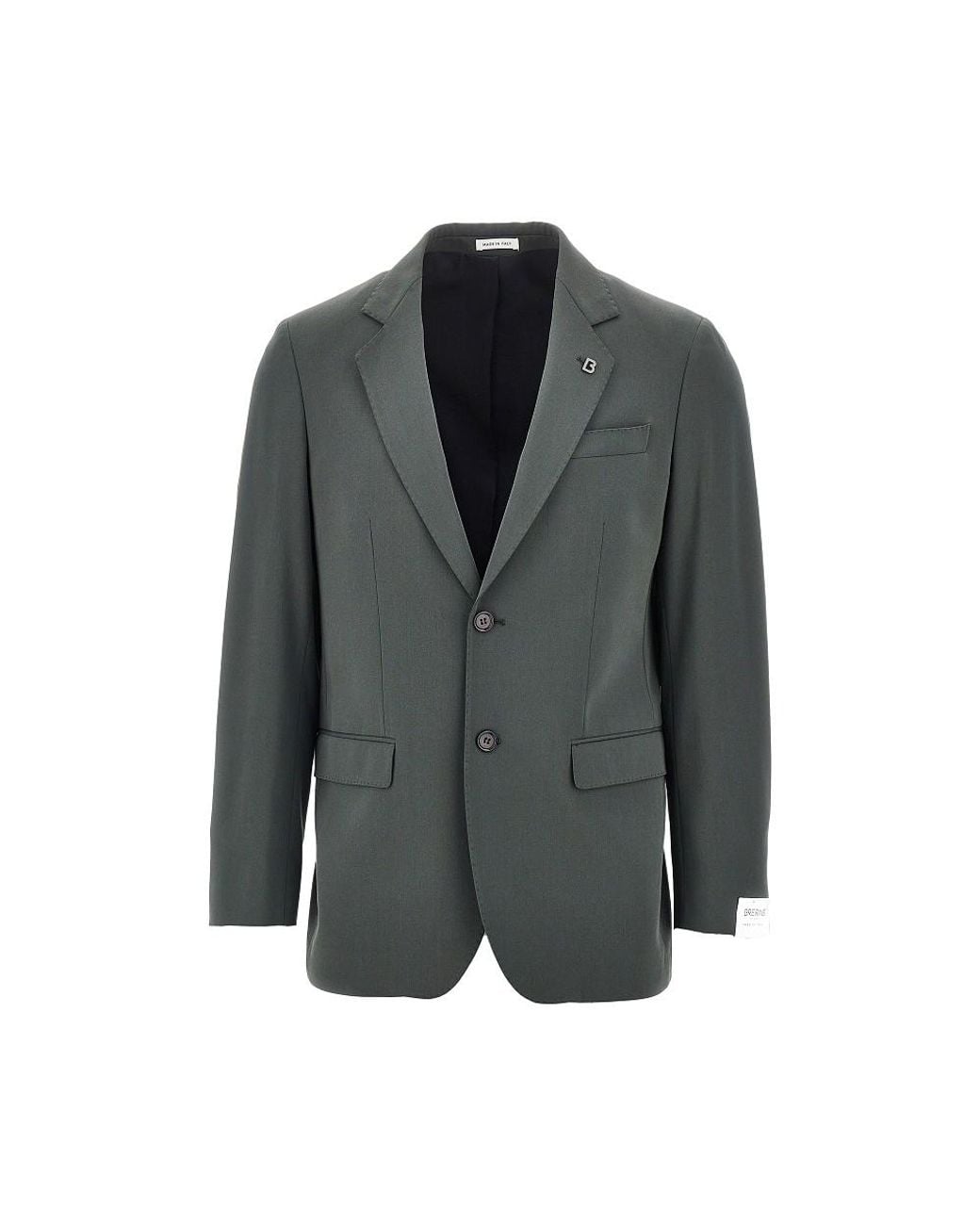 BRERAS Milano Gray Twill Single-Breasted Jacket for men