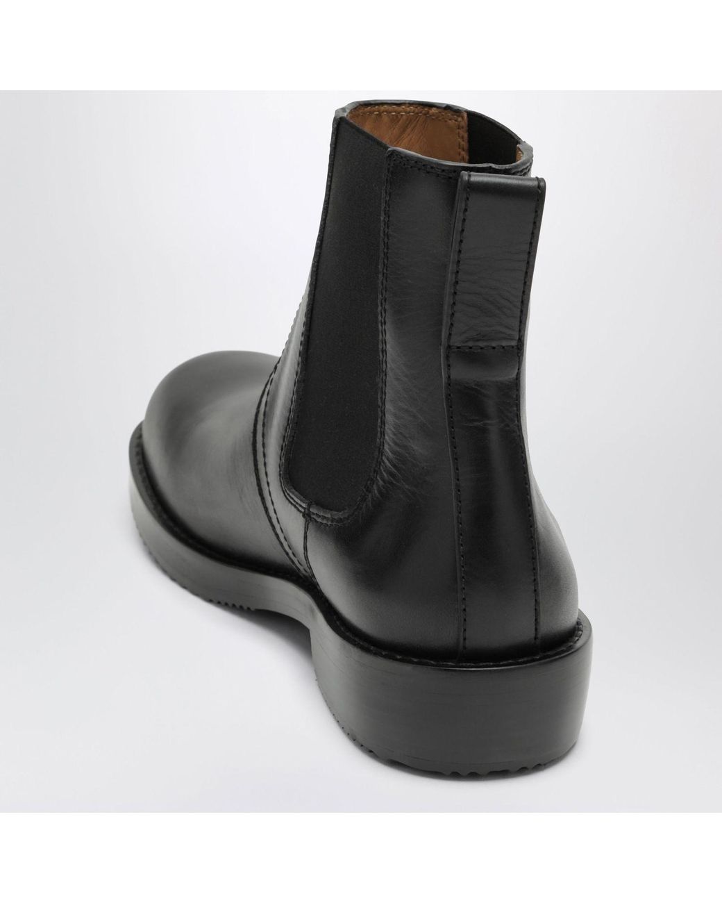 Dries Van Noten Black Leather Chelsea Boots for men