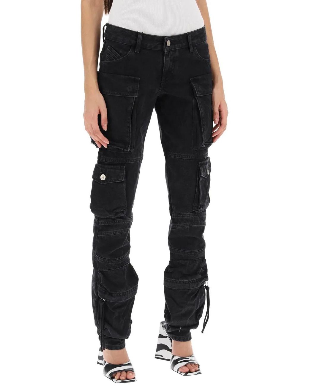 The Attico Black Essie Flared Cargo Pants