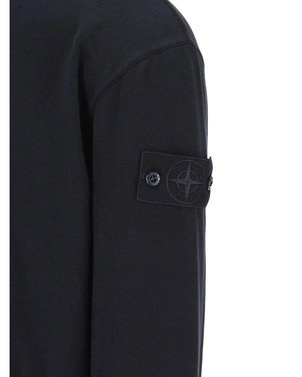 Stone Island Blue Cotton Sweatshirt With Patch Pockets for men