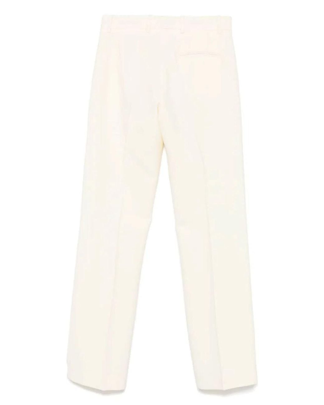 Alberto Biani White Wool Flared Trousers